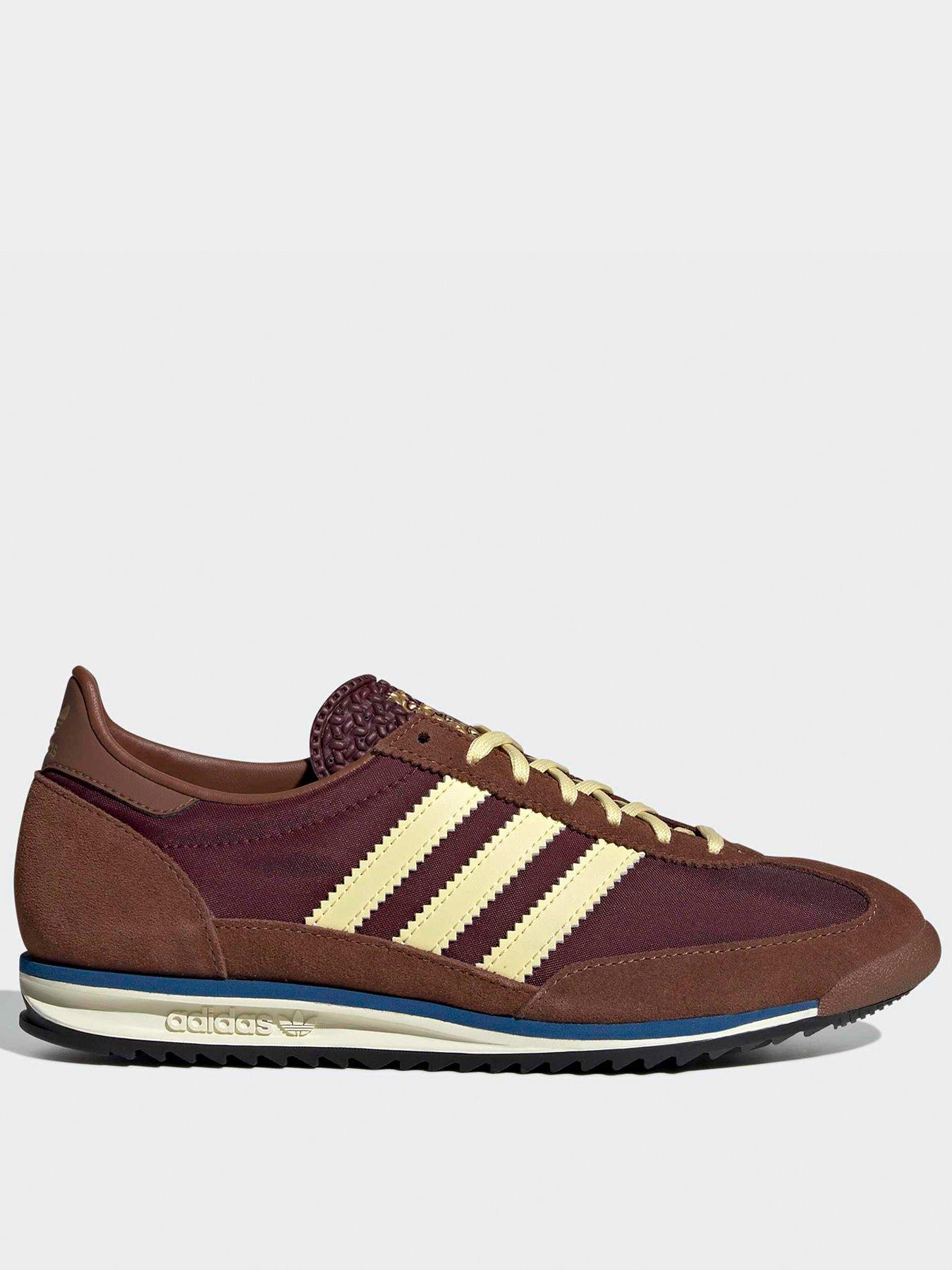 front image of adidas-originals-womens-sl-72-trainers-brown