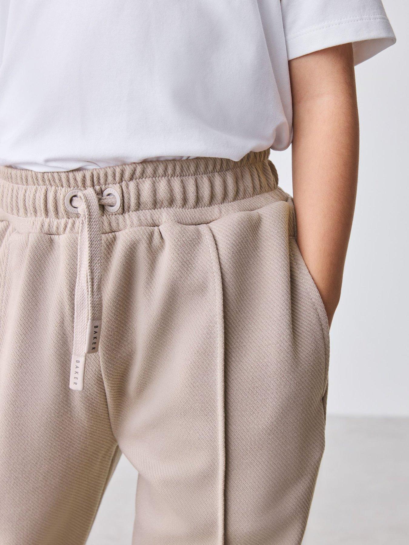 Image 4 of 7 of Ted Baker Boys 3 Piece T-Shirt Shacket and Trousers Set - Beige