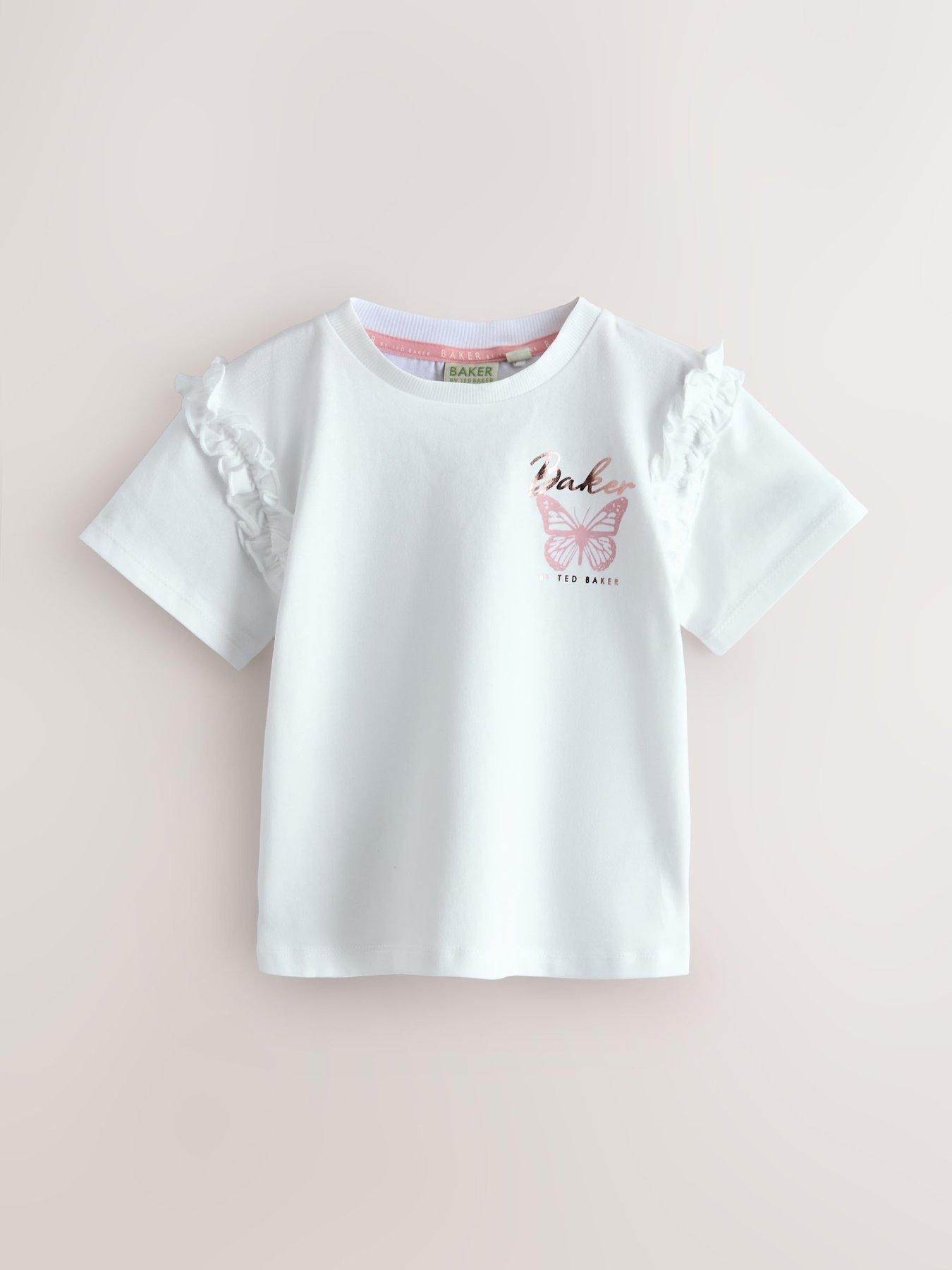 Image 3 of 6 of Ted Baker Younger Girls 3 Pack Butterfly T-Shirts - Multi