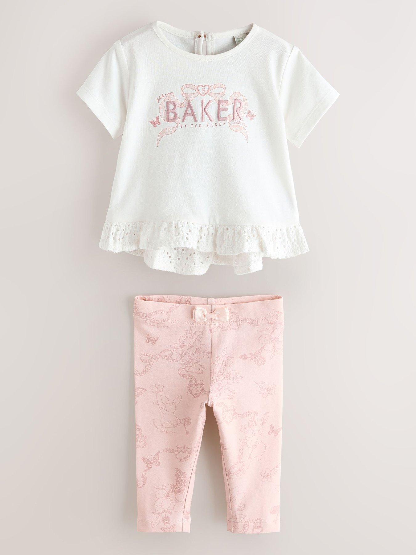 Ted Baker Baby Girls Bow Peplum Legging Set - Pink