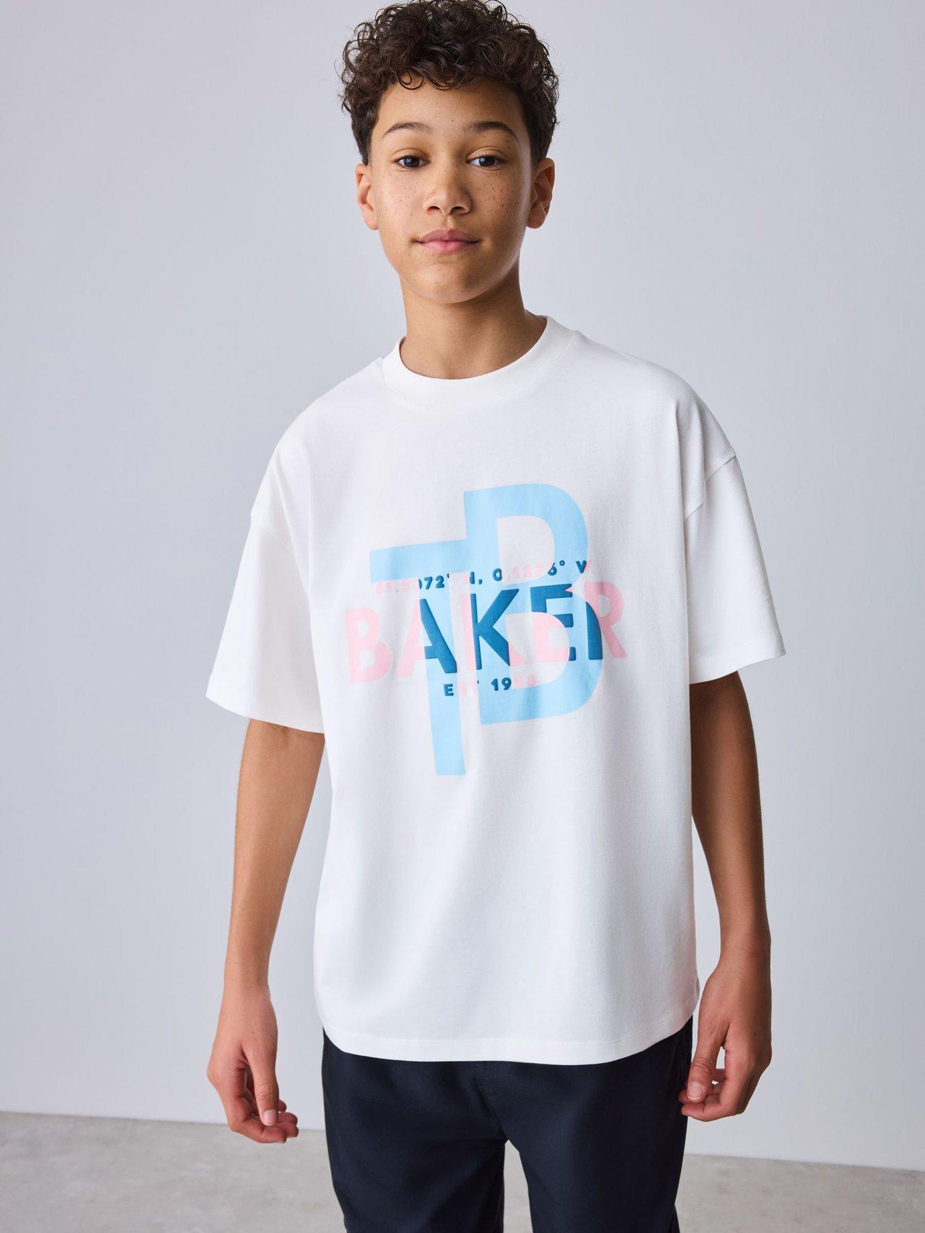 Ted Baker Boys Short Sleeved Letter T-Shirt - White