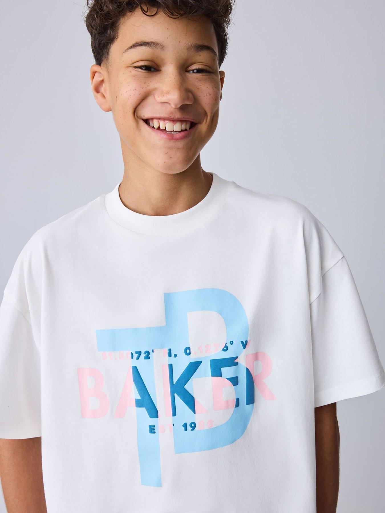 Image 3 of 7 of Ted Baker Boys Short Sleeved Letter T-Shirt - White