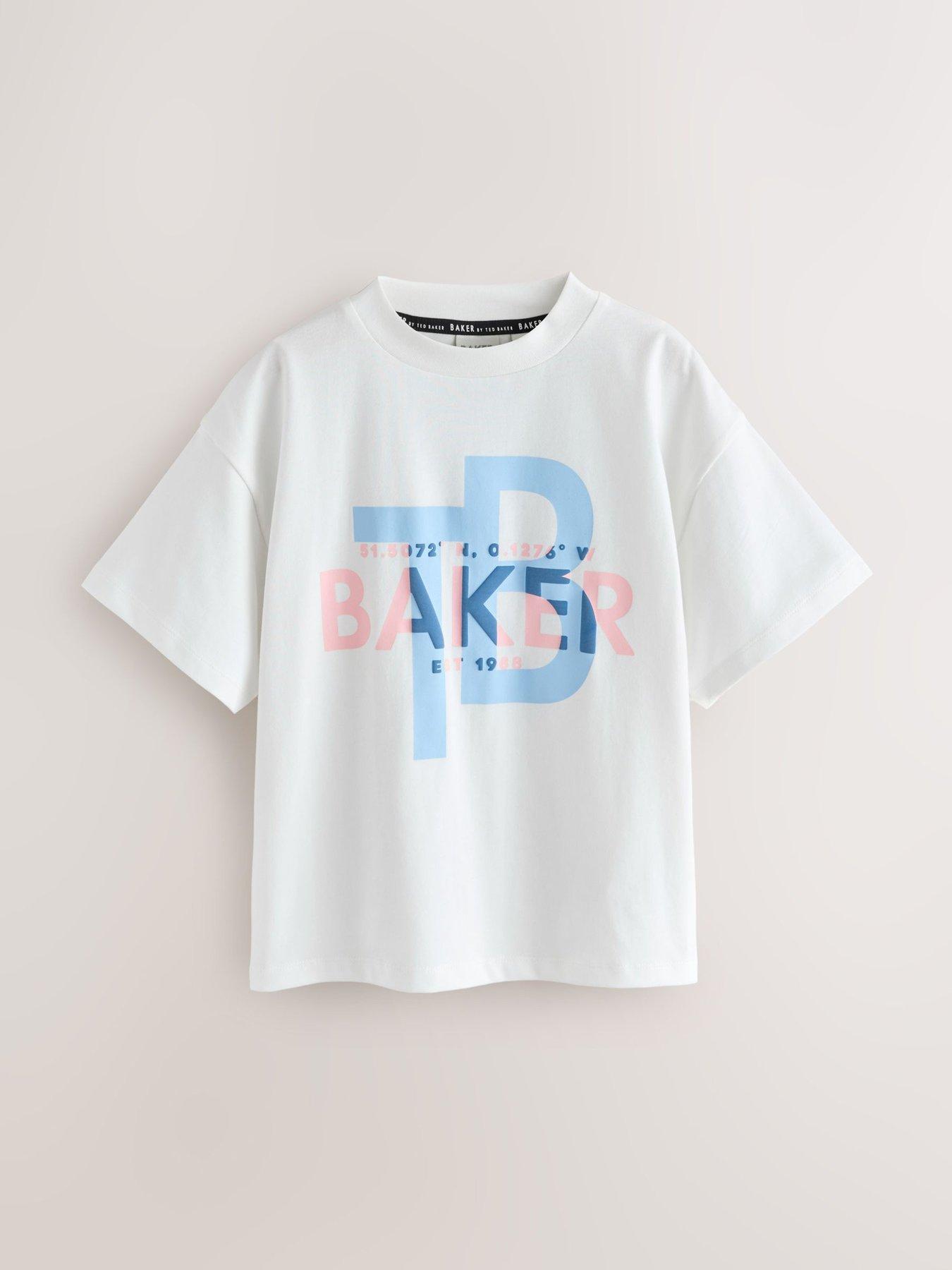 Image 5 of 7 of Ted Baker Boys Short Sleeved Letter T-Shirt - White