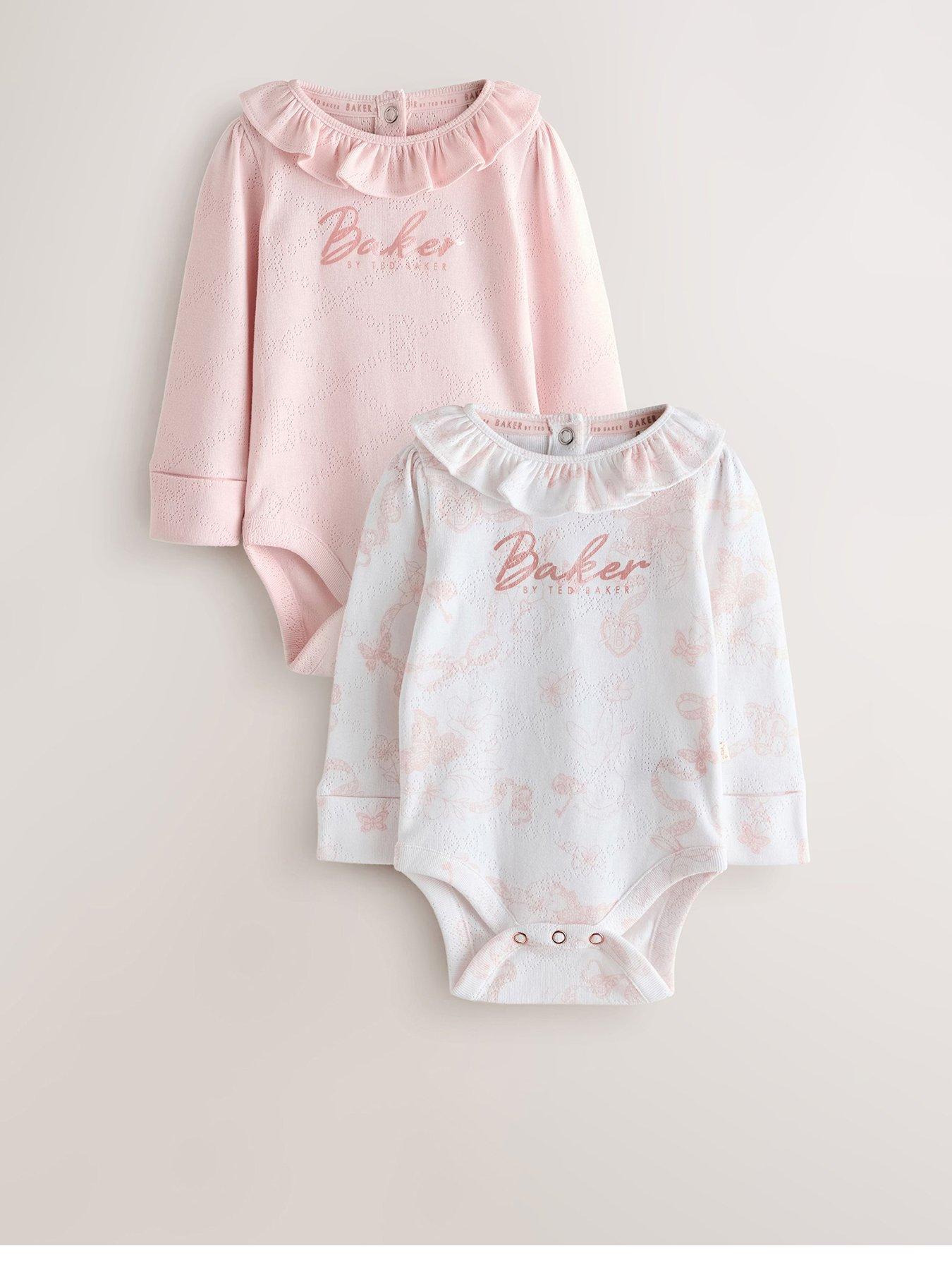 Ted Baker Baby Girls 2 Pack Pointelle Bodysuit - Multi