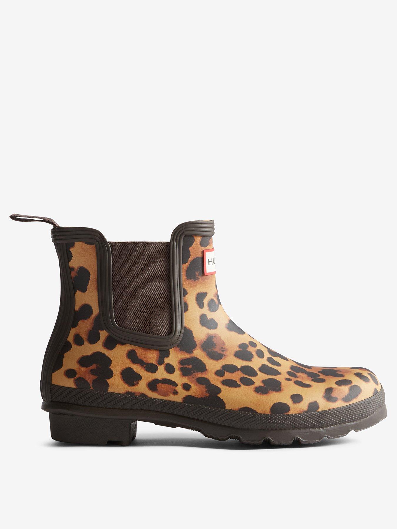 Image 2 of 4 of Hunter womens original chelsea leopard print boot