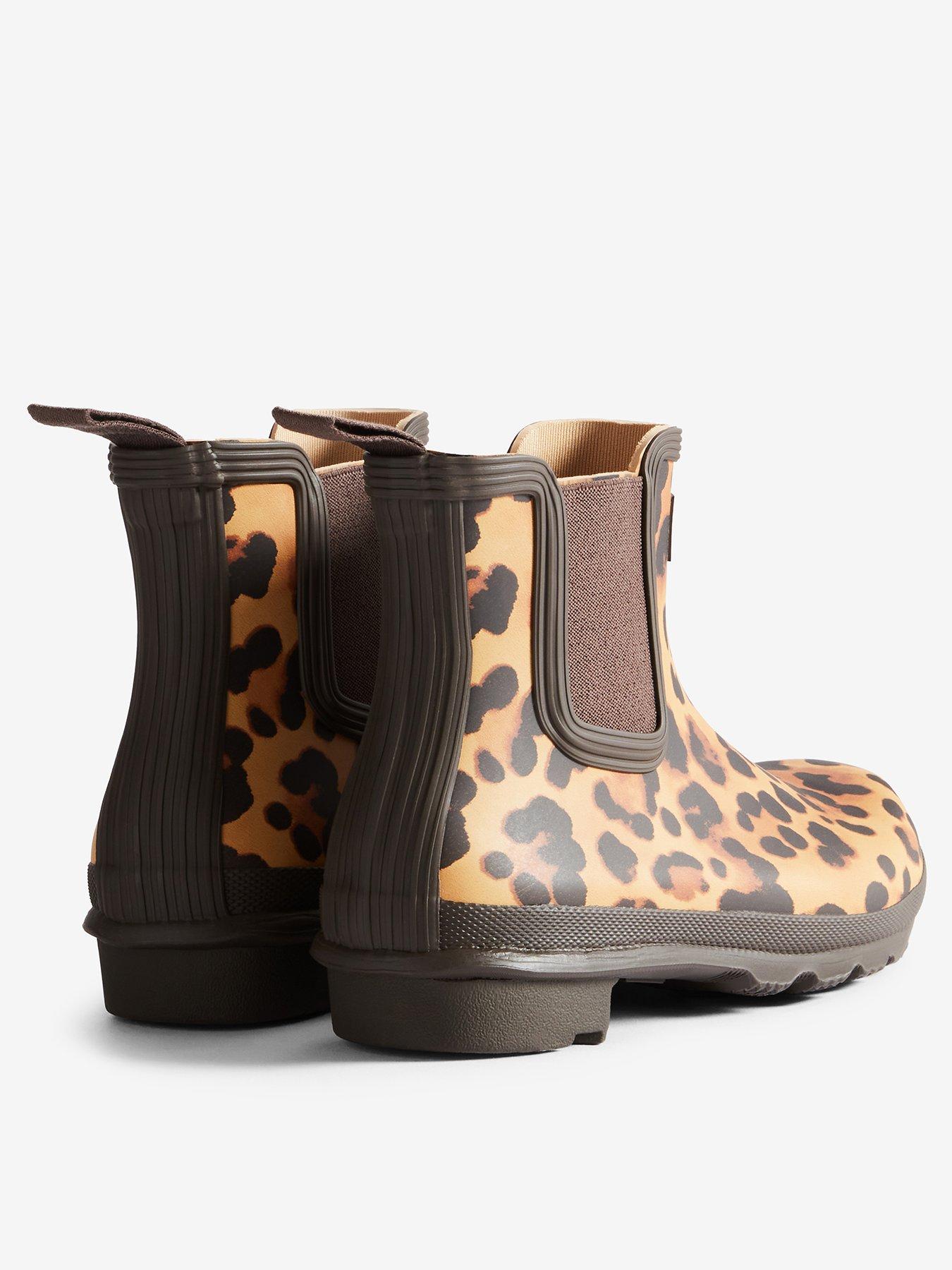 Image 3 of 4 of Hunter womens original chelsea leopard print boot