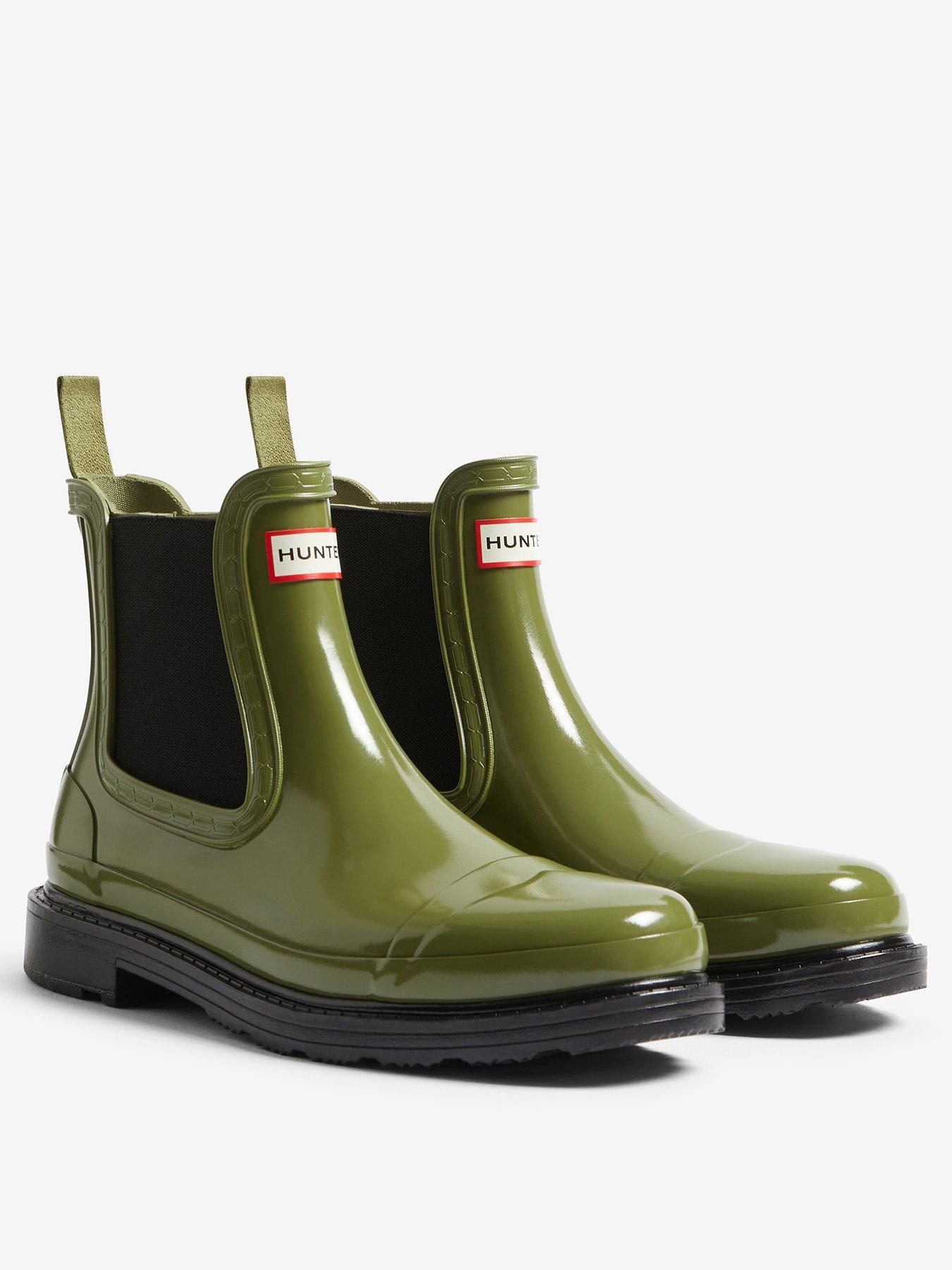 stillFront image of hunter-womens-chelsea-commando-gloss-boot