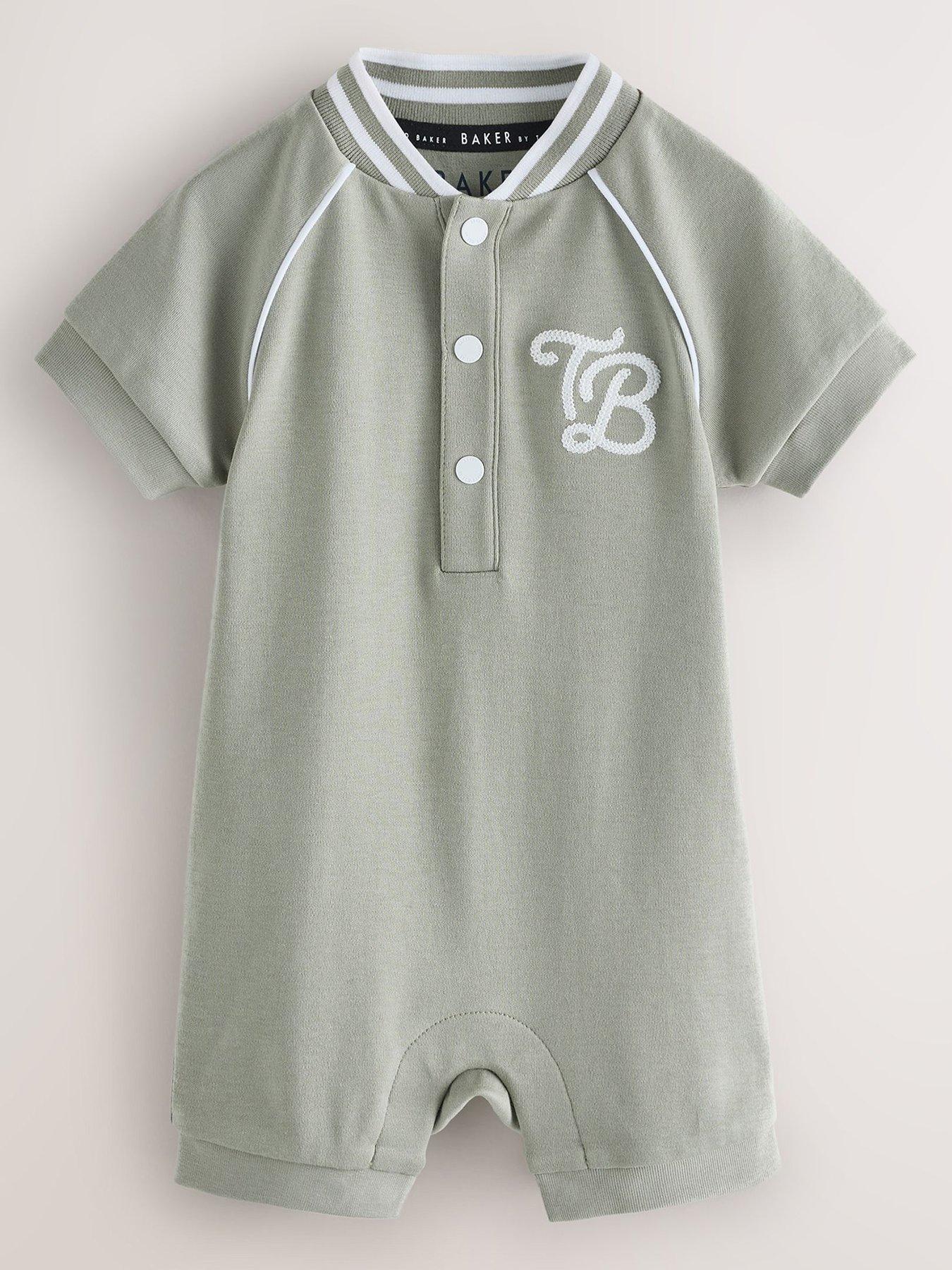 Image 2 of 7 of Ted Baker Baby Boys 2 Pack Short Sleeve All-In-One Rompers - Multi