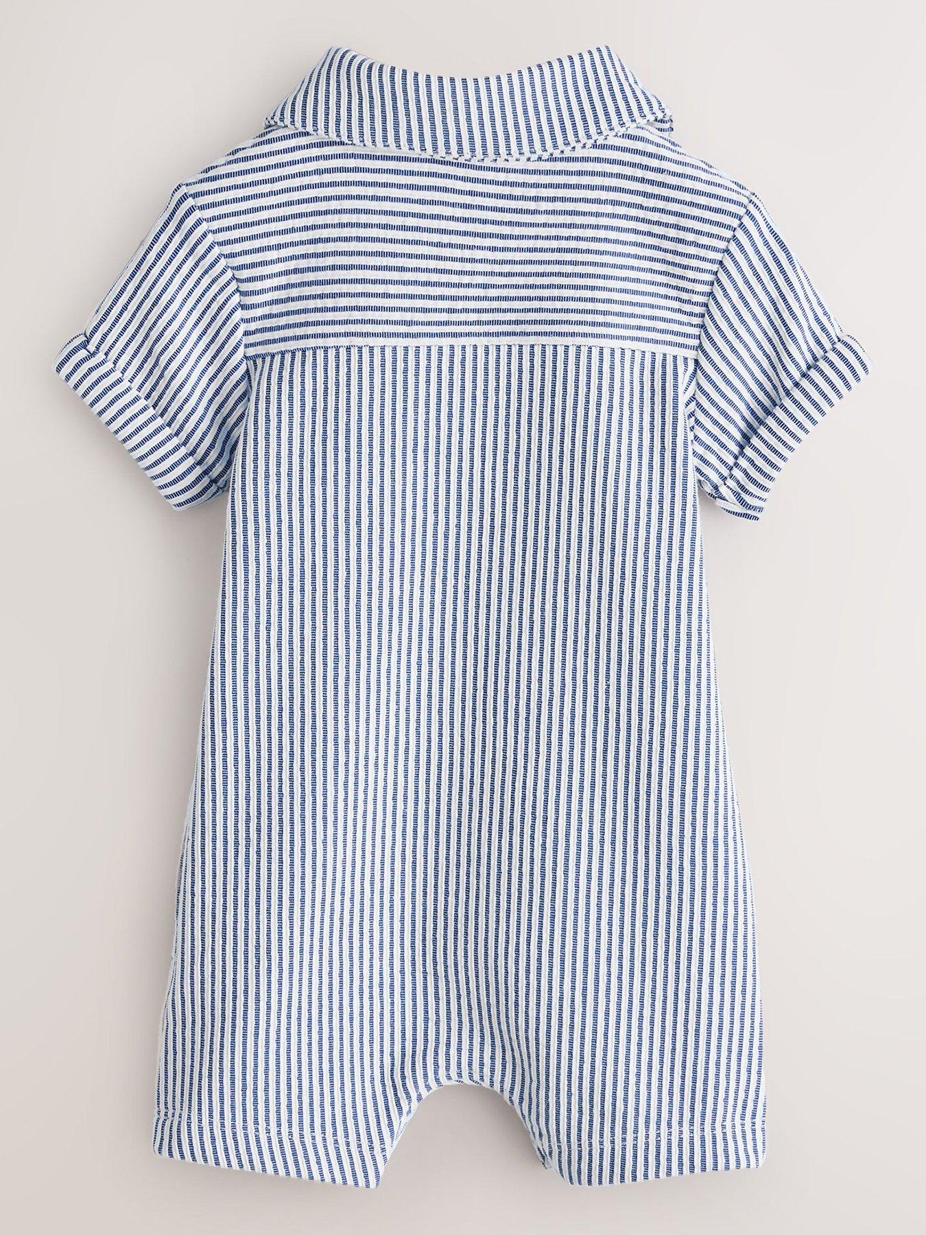 Image 2 of 5 of Ted Baker Baby Boys Striped Rompersuit - Navy