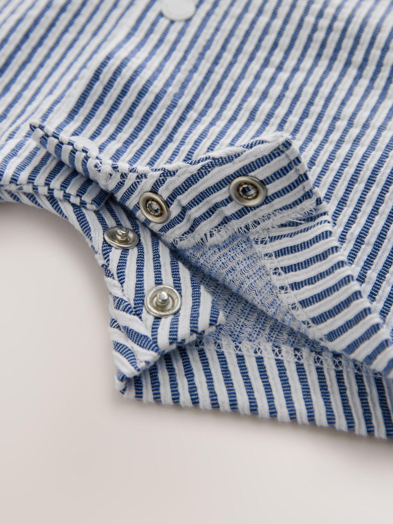 Image 5 of 5 of Ted Baker Baby Boys Striped Rompersuit - Navy