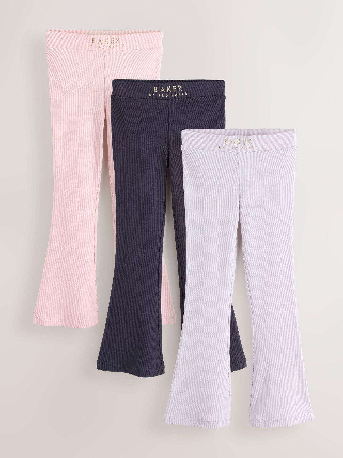 ted-baker-older-girls-3-pack-ribbed-flare-leggings-multi