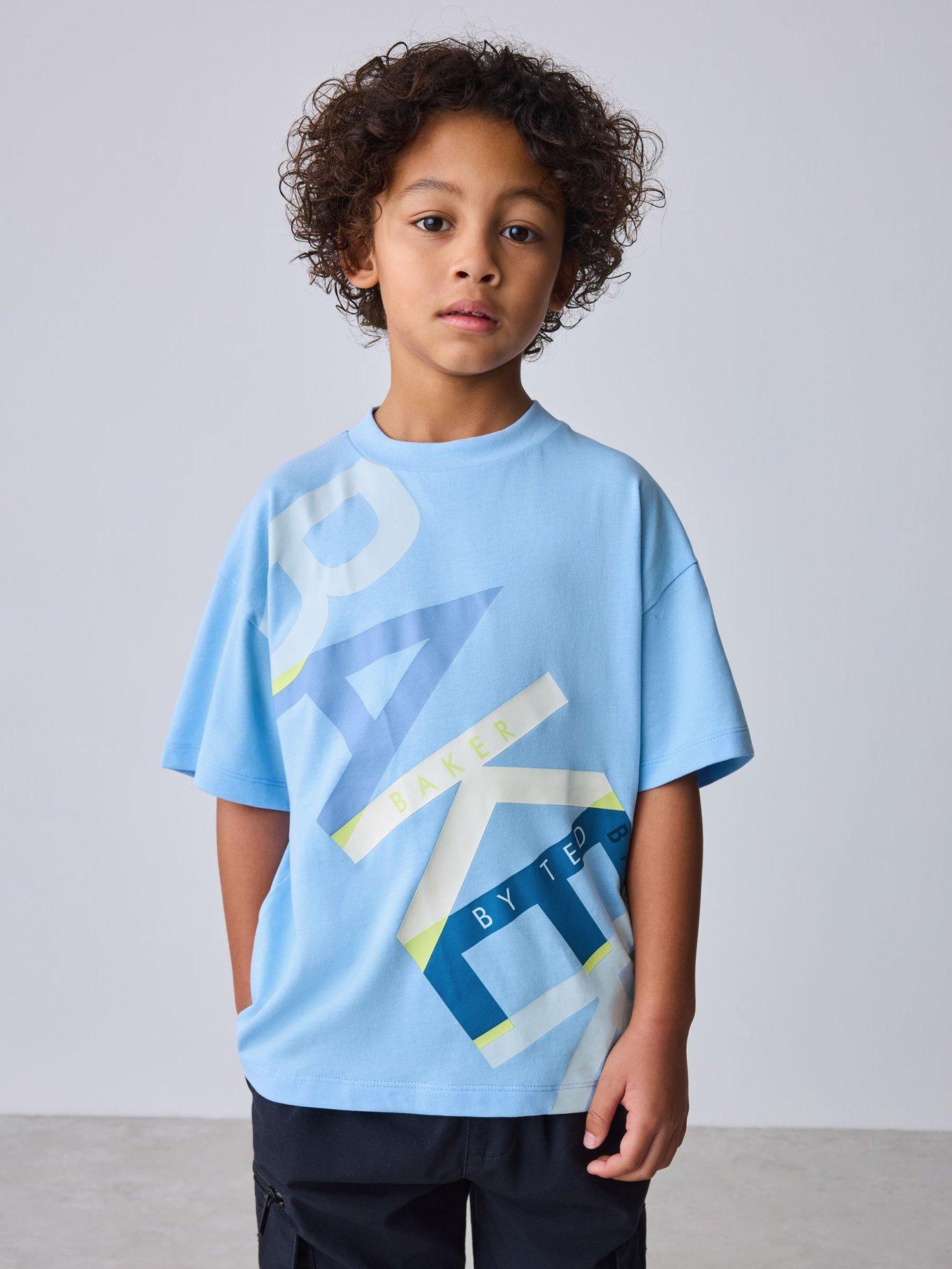 Ted Baker Boys Short Sleeved Letter T-Shirt - Blue