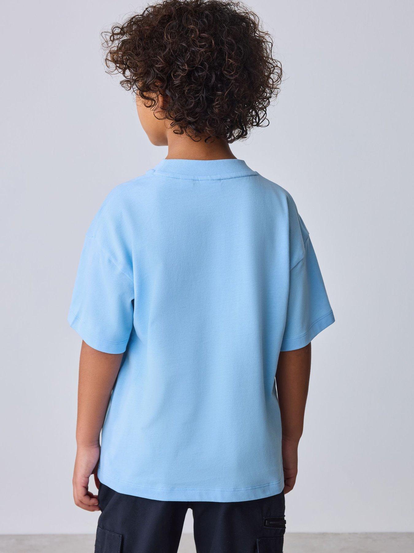 Image 2 of 7 of Ted Baker Boys Short Sleeved Letter T-Shirt - Blue