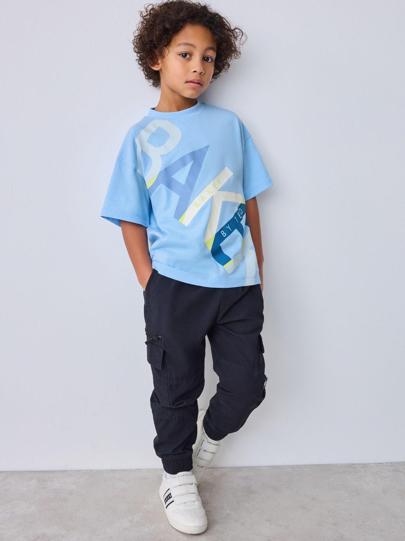 Image 3 of 7 of Ted Baker Boys Short Sleeved Letter T-Shirt - Blue