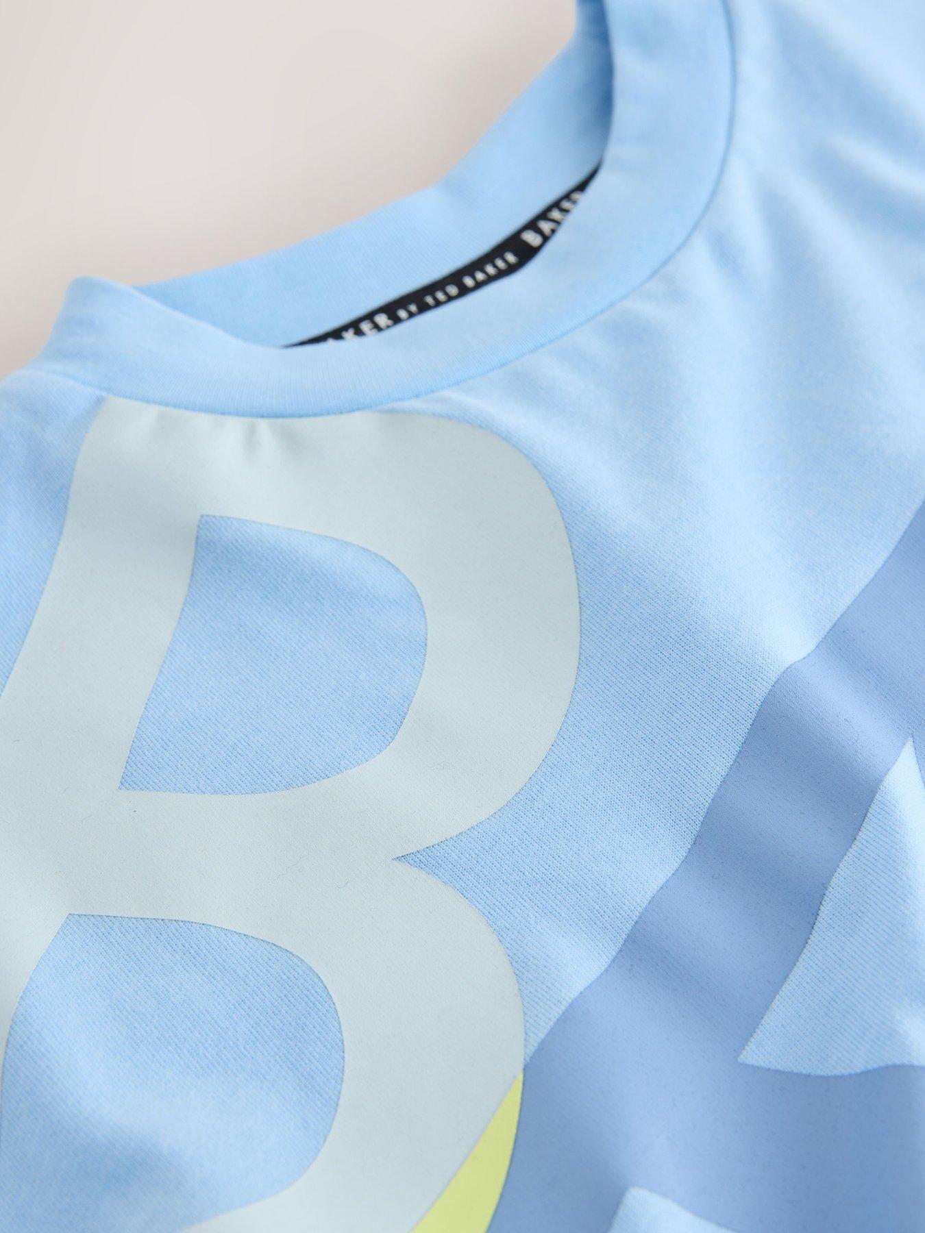 Image 6 of 7 of Ted Baker Boys Short Sleeved Letter T-Shirt - Blue