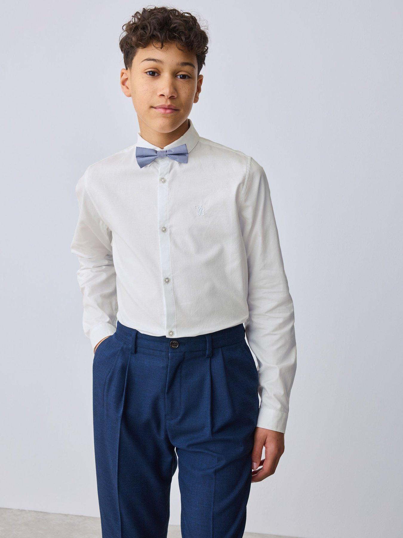  image of ted-baker-boys-bow-tie-shirt-white