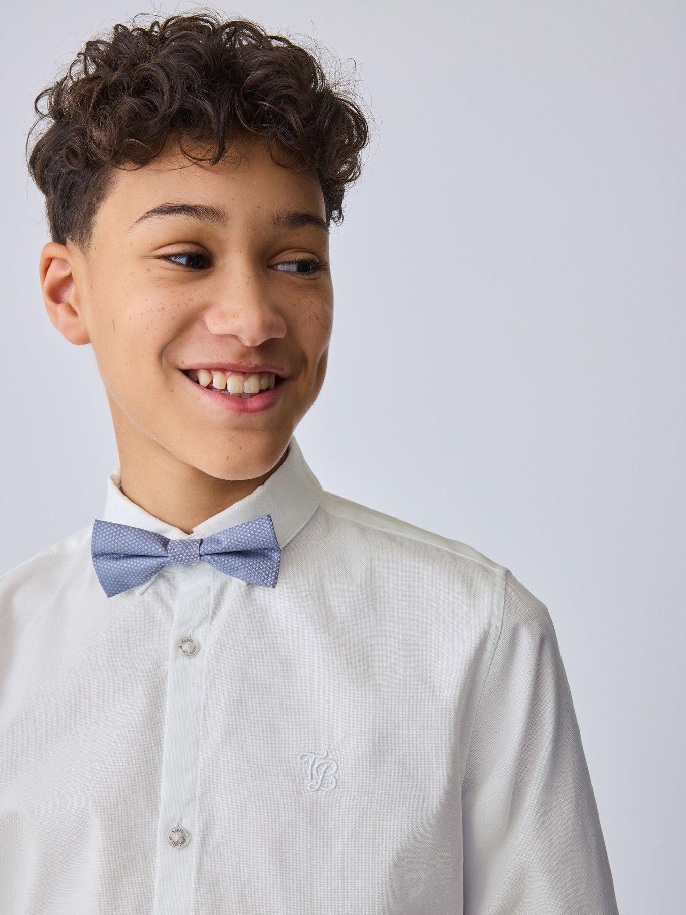 image of ted-baker-boys-bow-tie-shirt-white