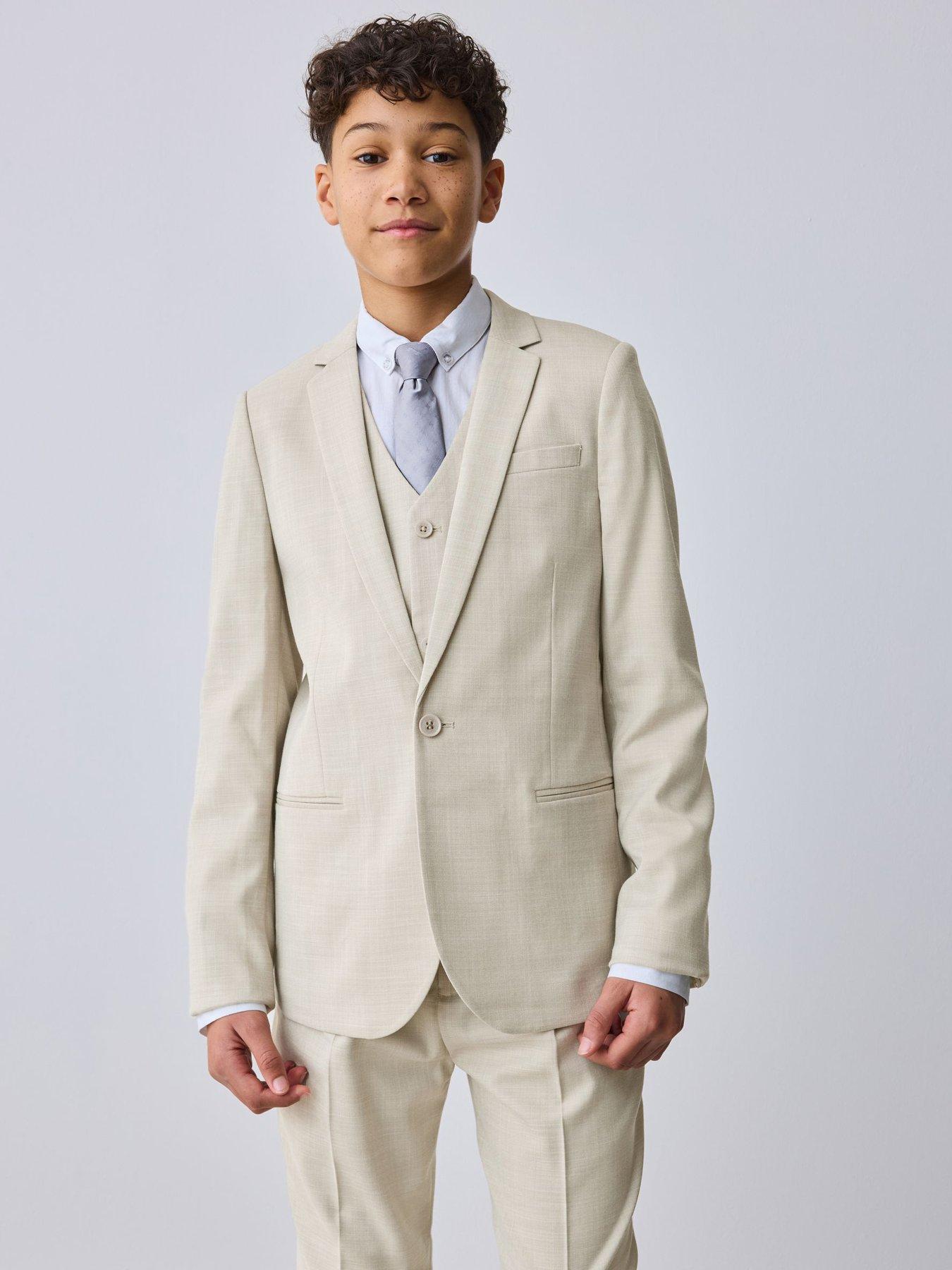 Ted Baker Boys Long Sleeved Suit Jacket - Beige