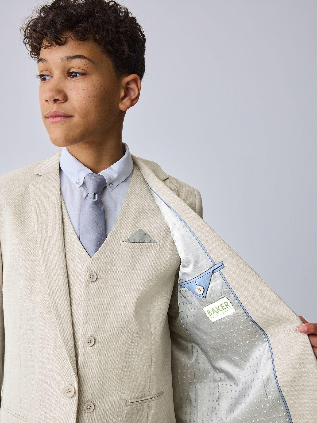Image 4 of 7 of Ted Baker Boys Long Sleeved Suit Jacket - Beige