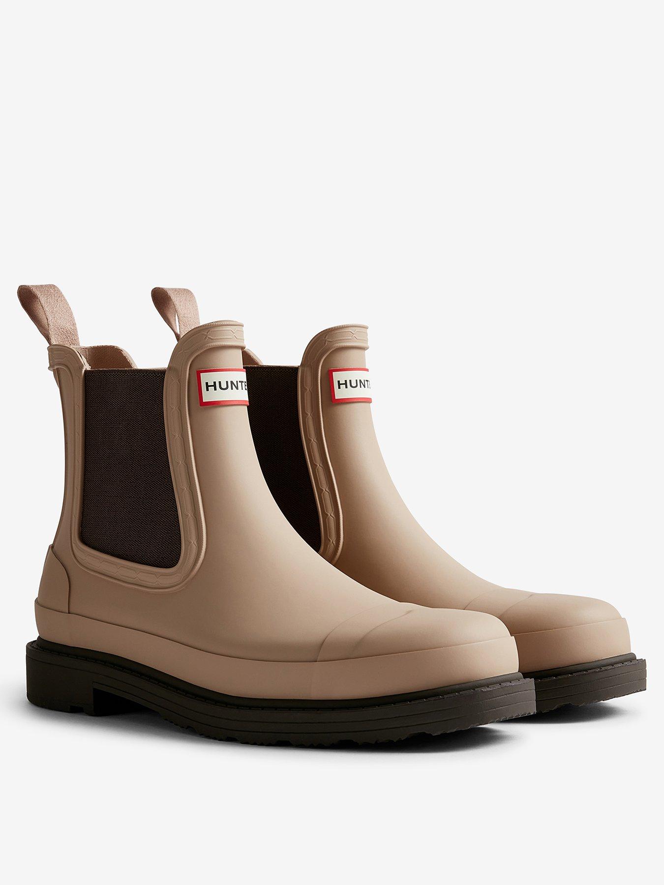 stillFront image of hunter-chelsea-commando-boot-shore-chocolate-brown