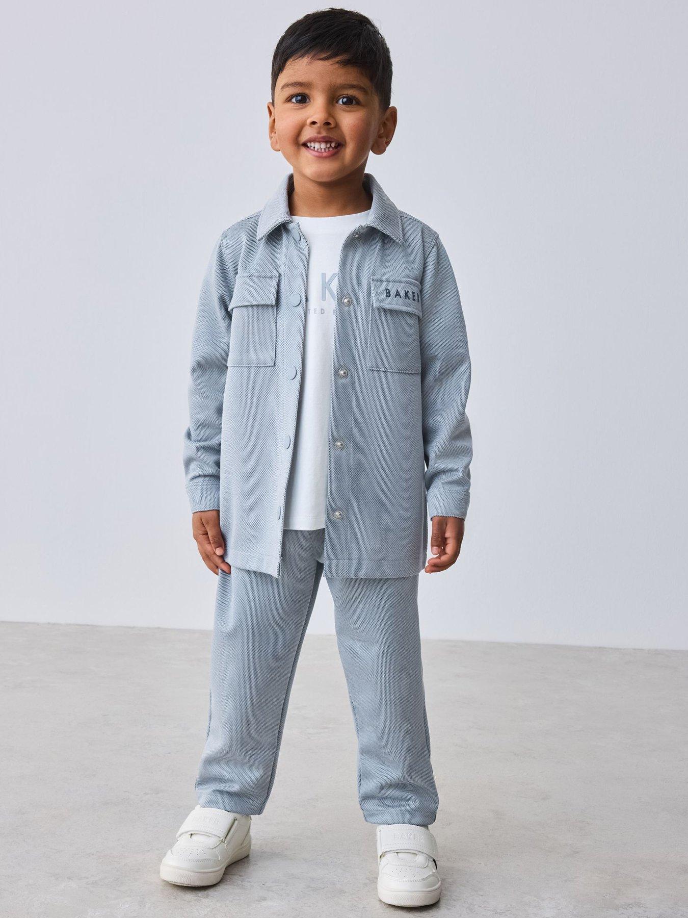 Ted Baker Boys 3 Pack Long Sleeved Shirt Set - Blue