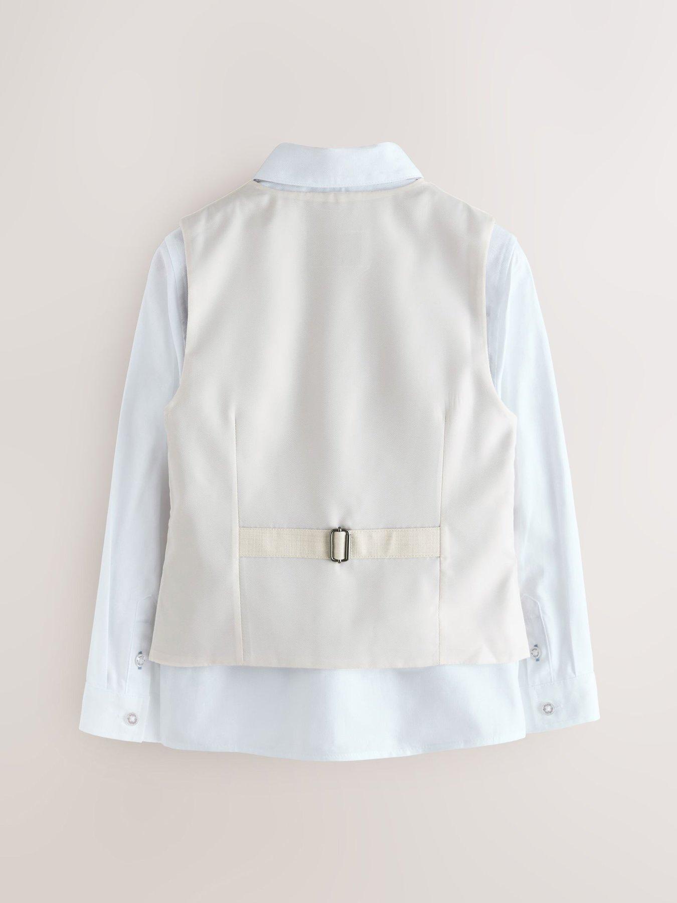 Image 7 of 7 of Ted Baker Boys Long Sleeved Waistcoat, Shirt and Tie Set - Beige