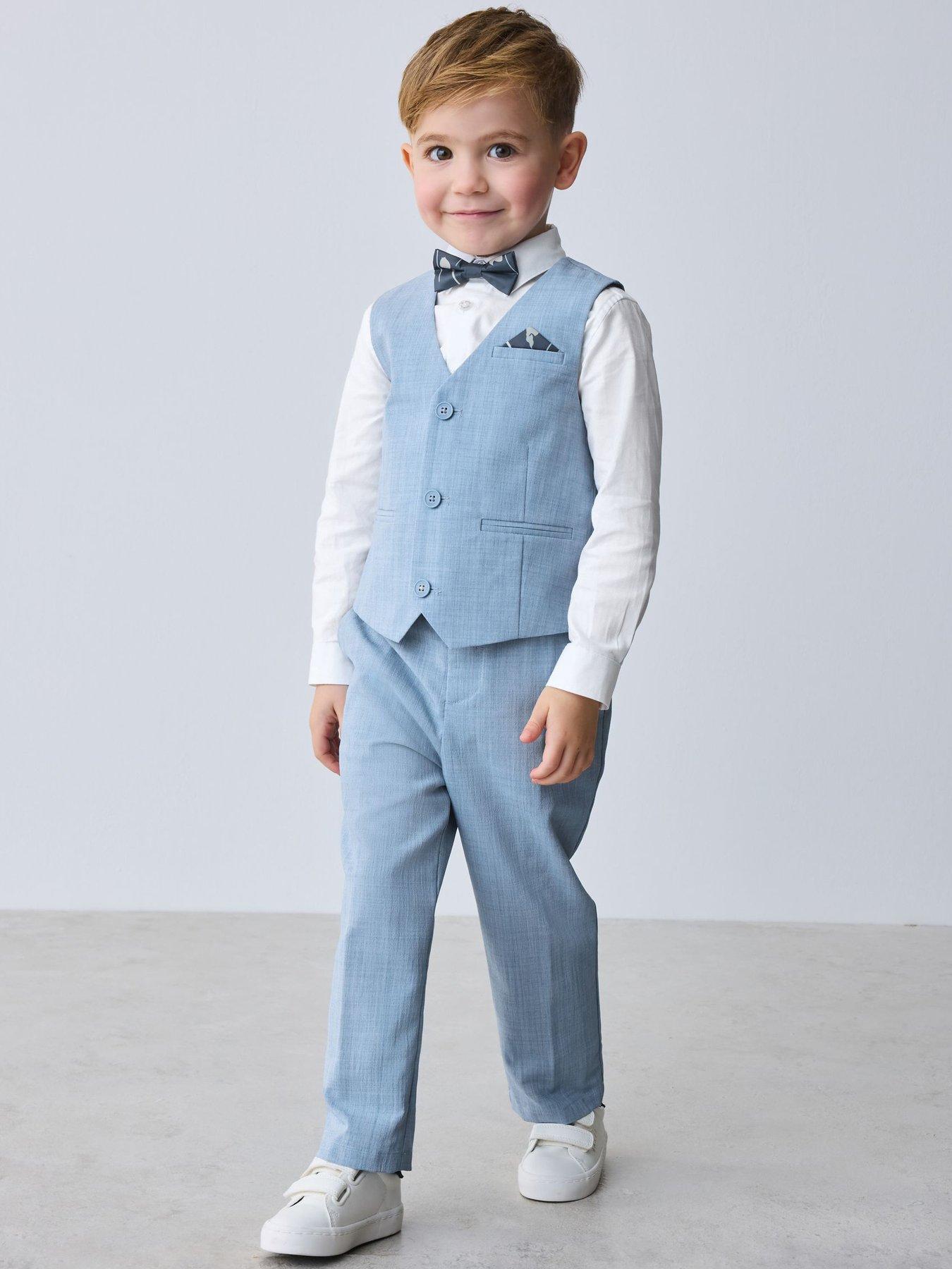 Ted Baker Boys Long Sleeved Waistcoat Set - Blue