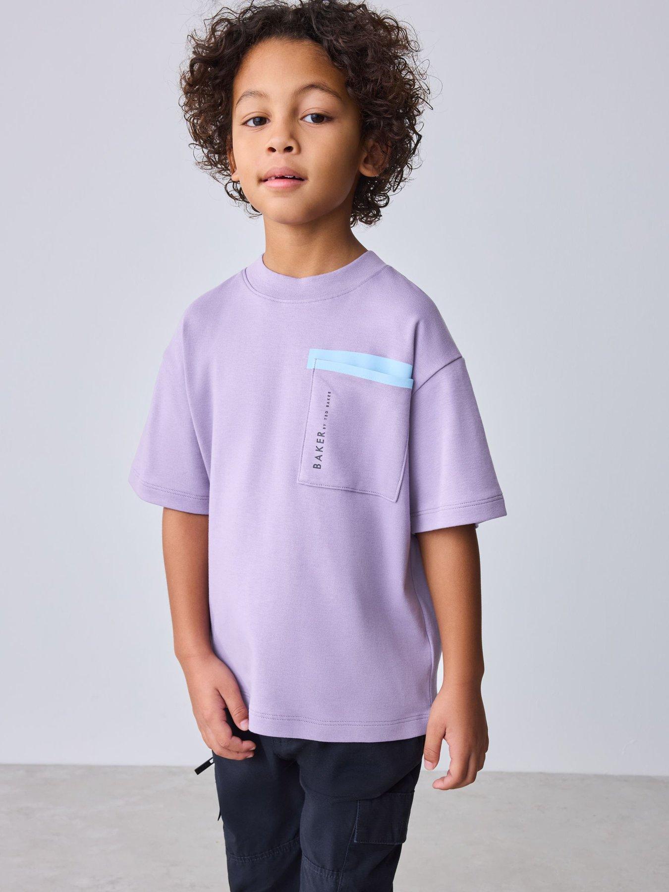 Image 1 of 7 of Ted Baker Boys Short Sleeved Pocket T-Shirt - Purple