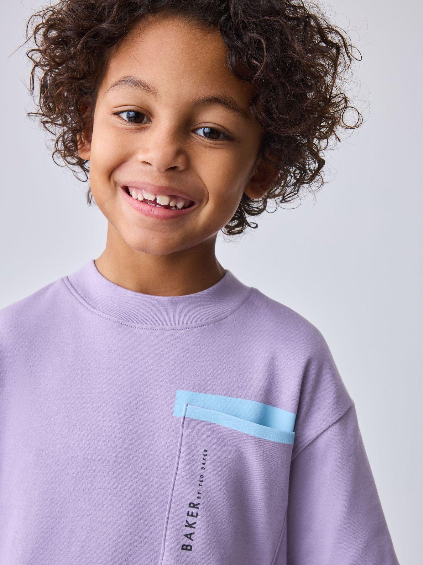 Image 4 of 7 of Ted Baker Boys Short Sleeved Pocket T-Shirt - Purple