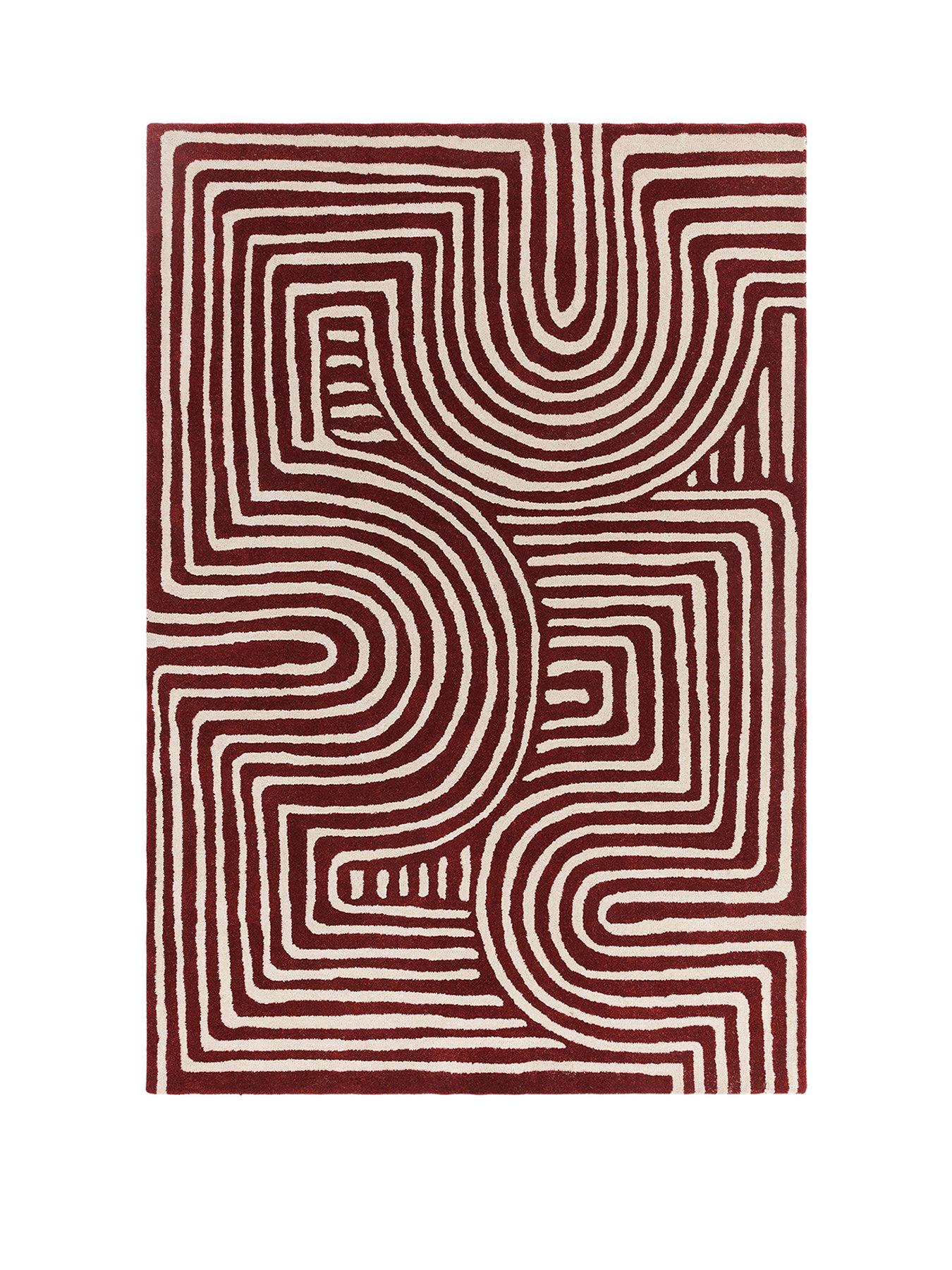 Image 2 of 7 of Asiatic Reef Curve Rug - Plum,