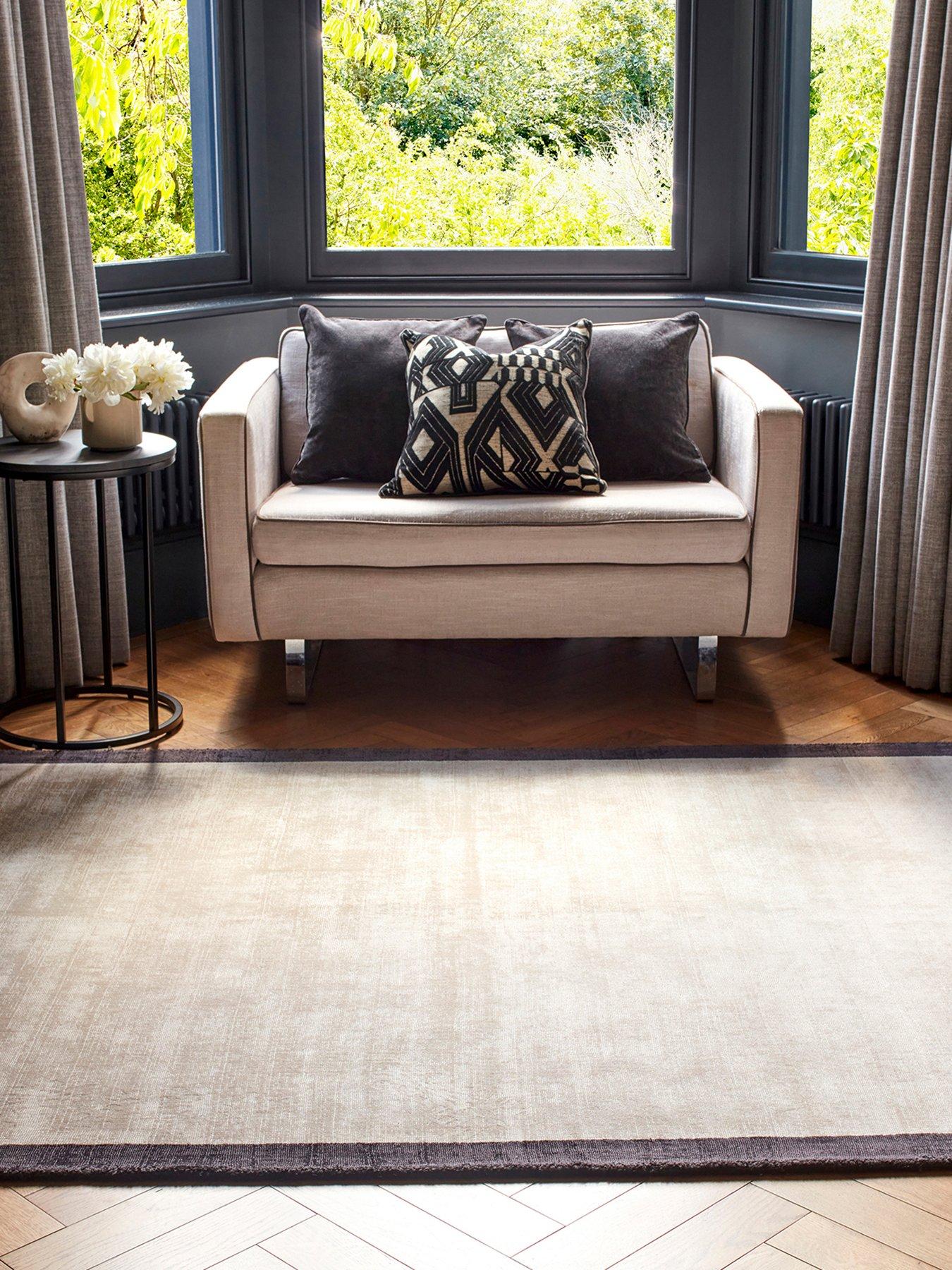 front image of asiatic-blade-border-rug-putty