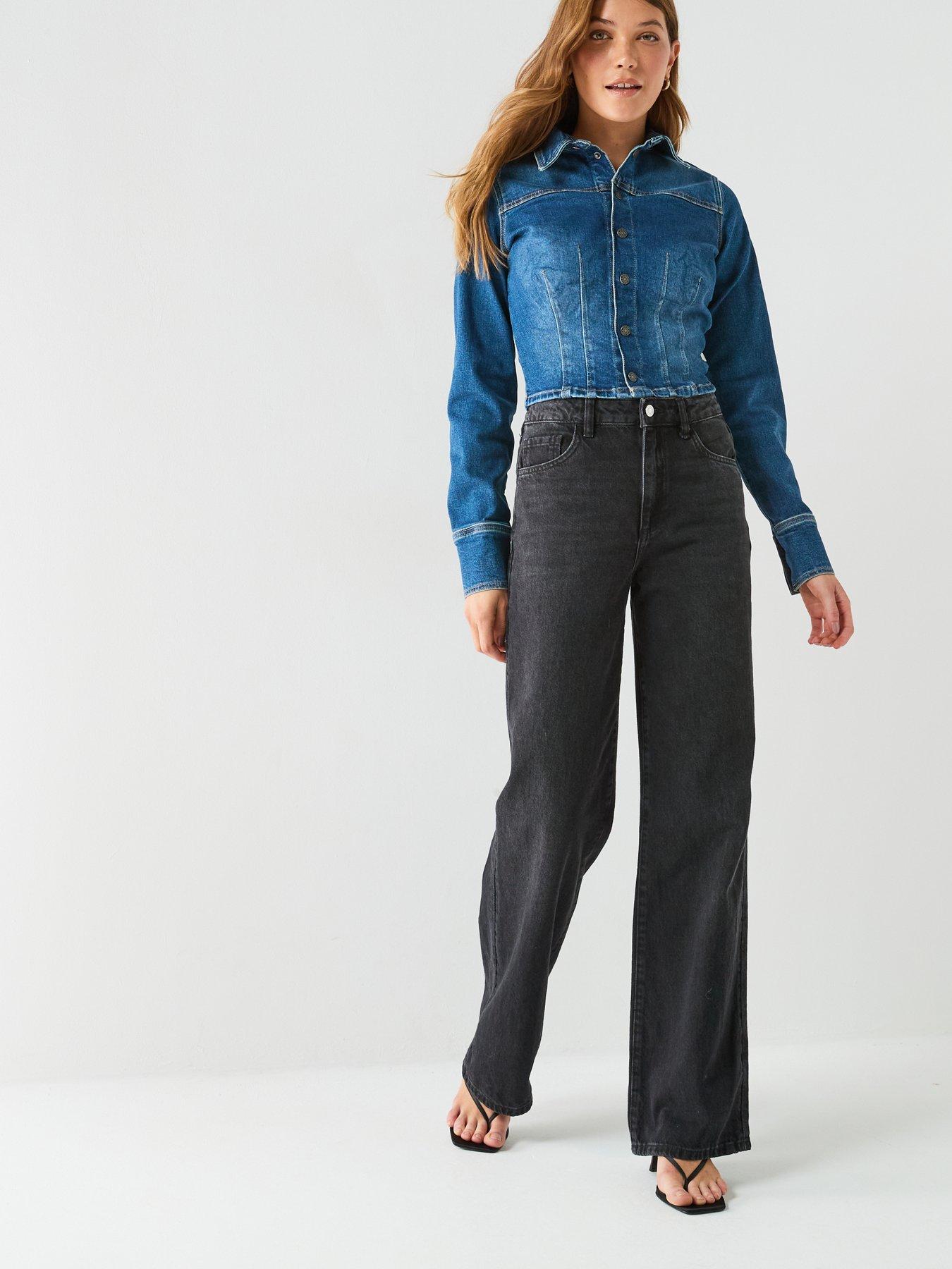 Image 3 of 6 of Guess Jeans Long Sleeve Fitted Cropped Shacket - Blue