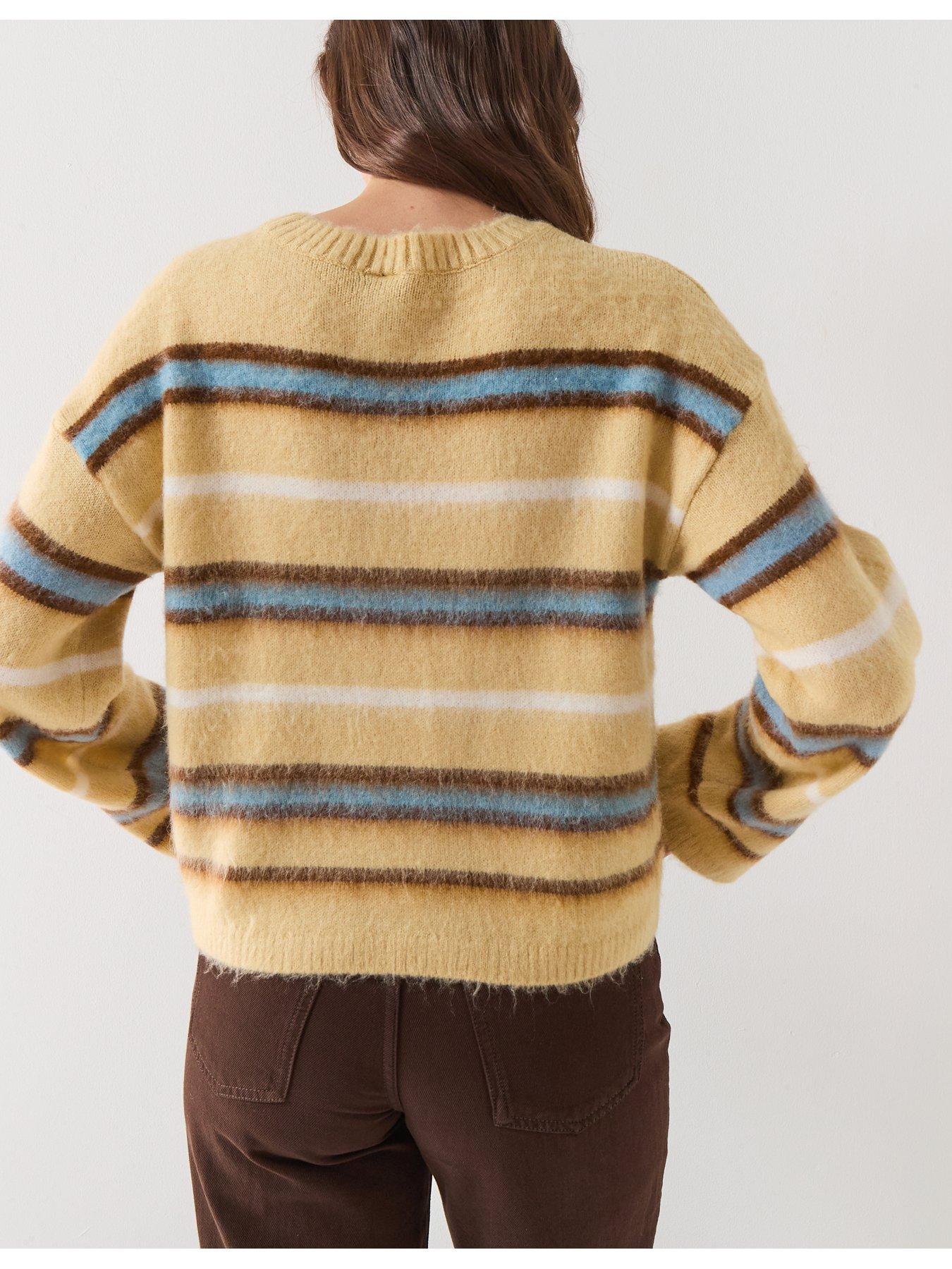 Image 2 of 6 of Vero Moda Long Sleeve Striped Jumper - Yellow