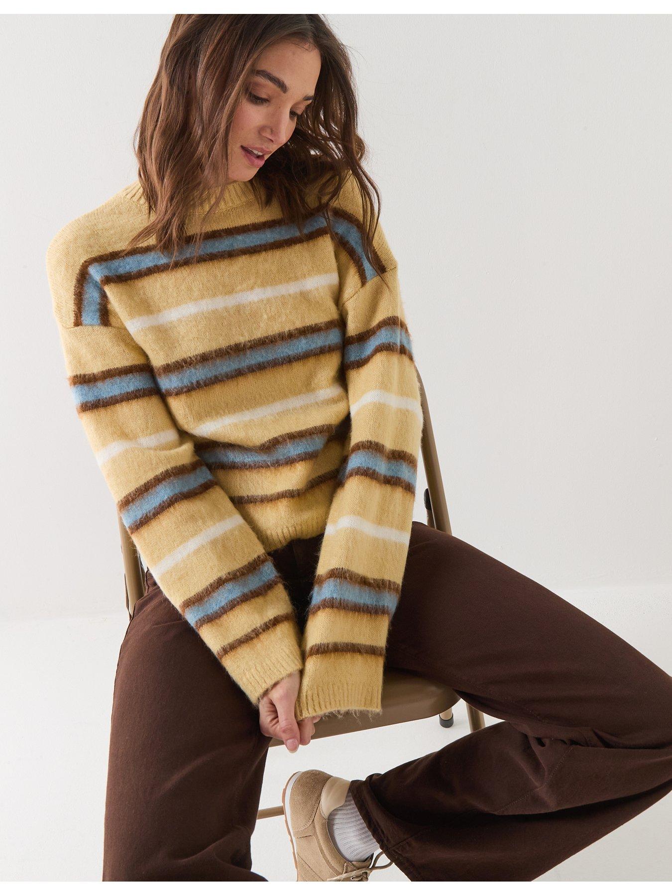 Image 3 of 6 of Vero Moda Long Sleeve Striped Jumper - Yellow