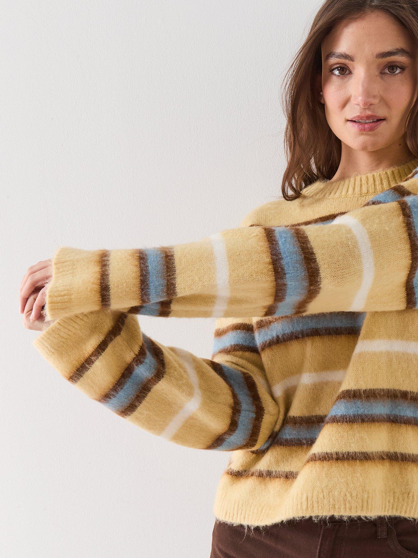 Image 4 of 6 of Vero Moda Long Sleeve Striped Jumper - Yellow