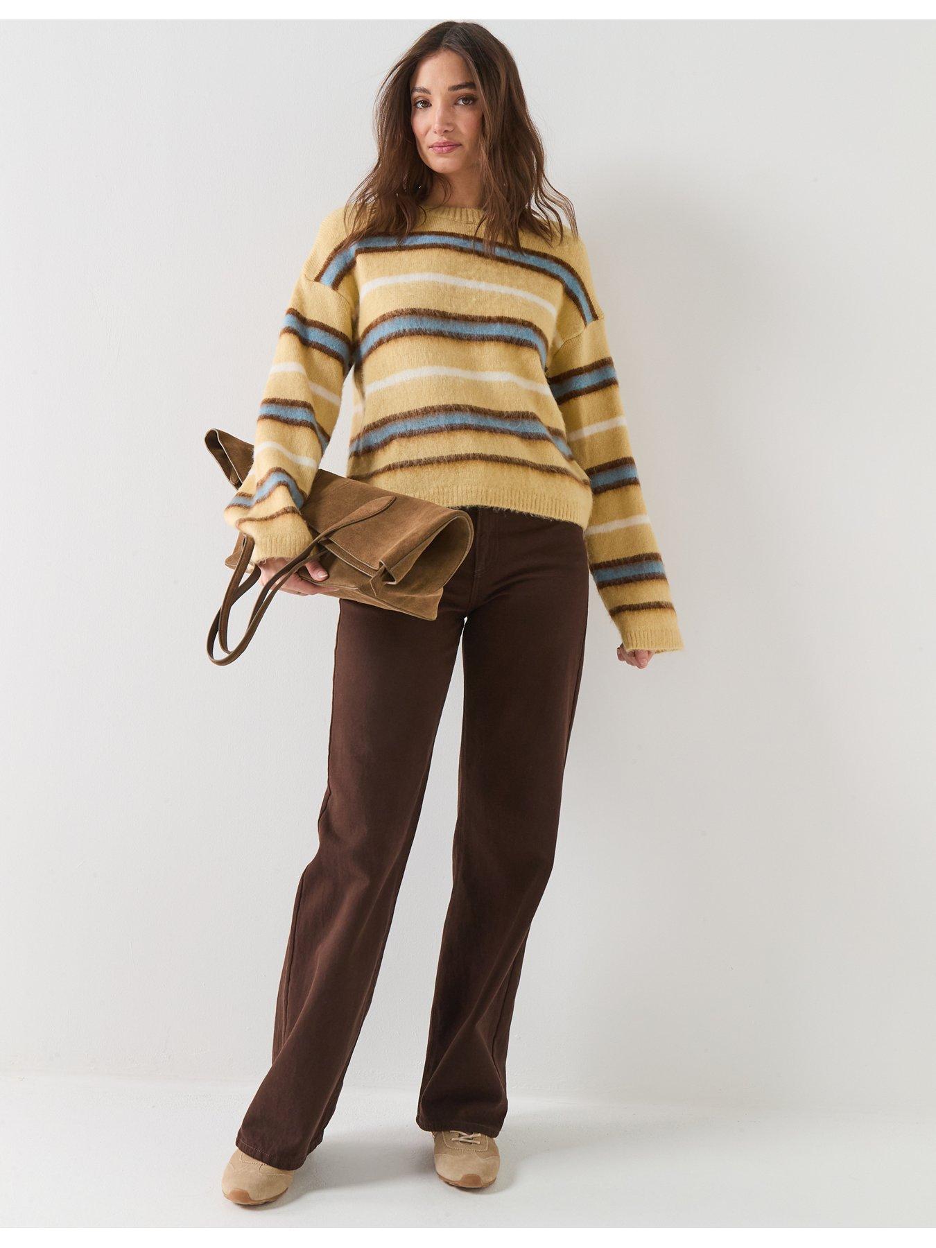 Image 5 of 6 of Vero Moda Long Sleeve Striped Jumper - Yellow
