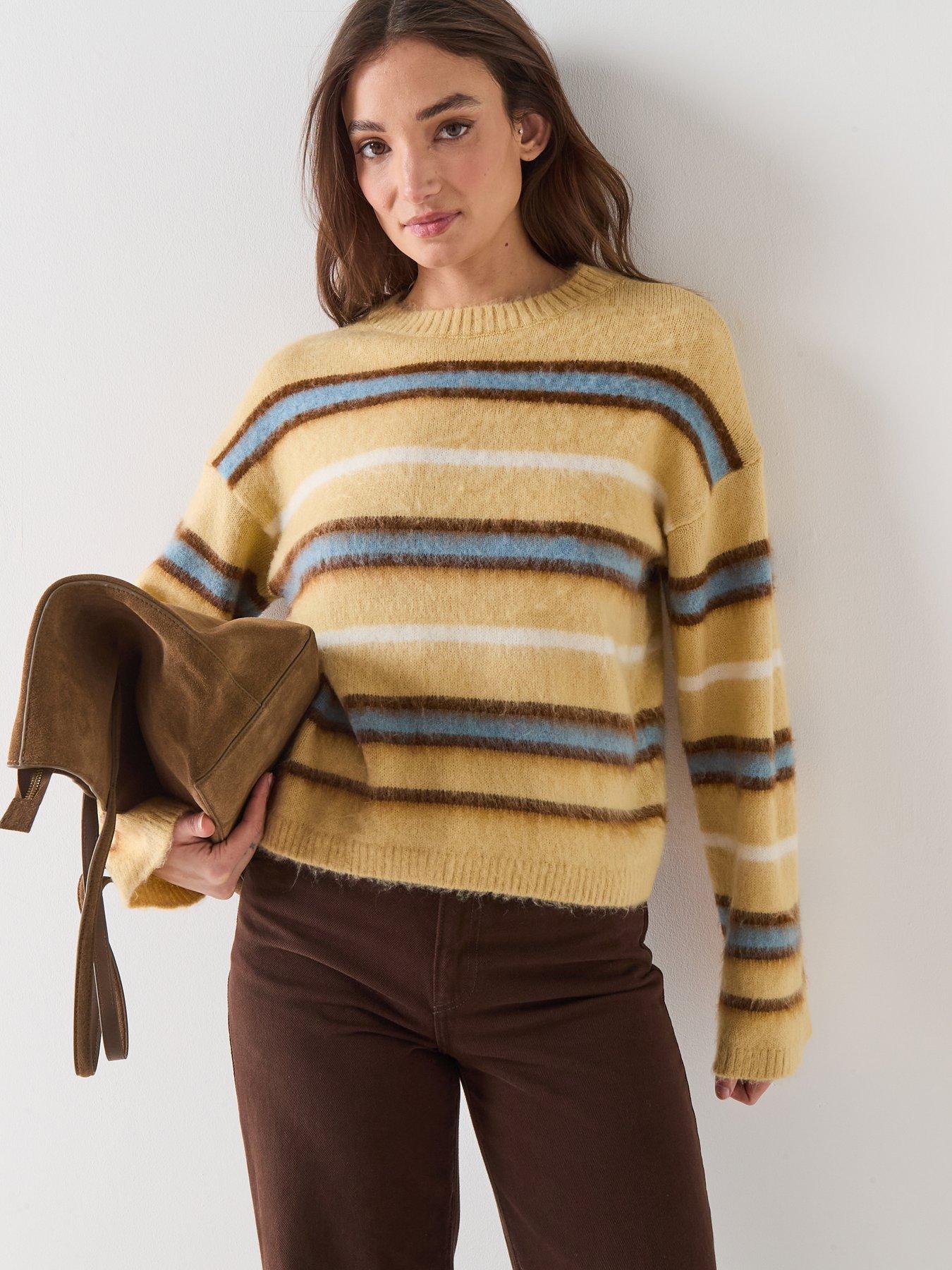 Image 6 of 6 of Vero Moda Long Sleeve Striped Jumper - Yellow