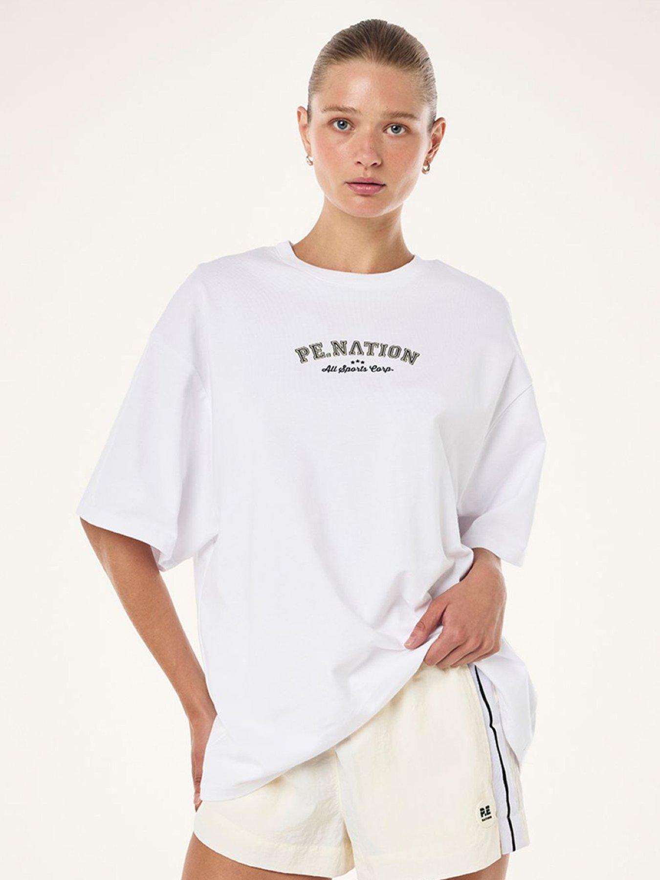 Image 1 of 6 of P.E Nation Womens Training Trial Tee - White