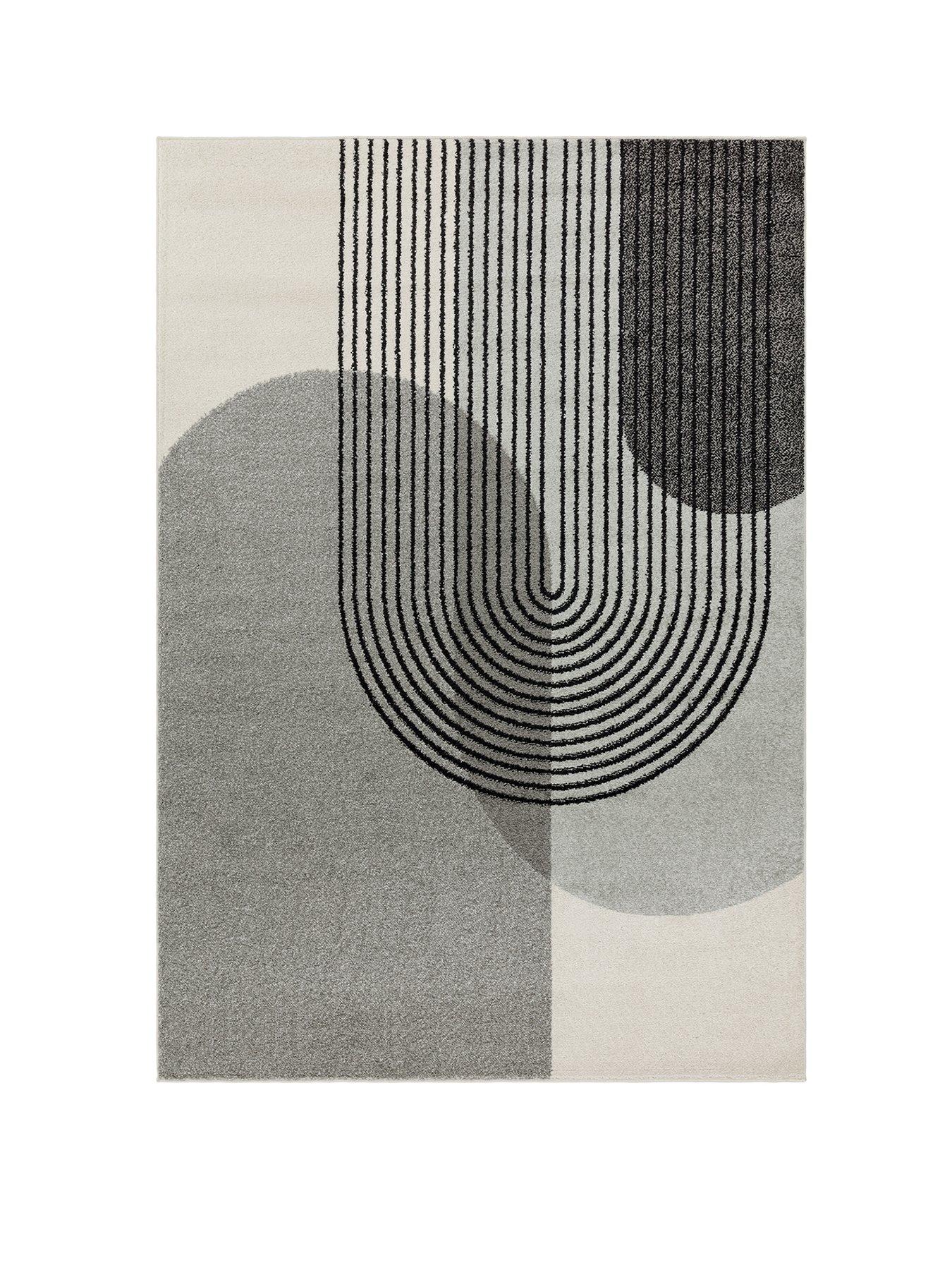  image of asiatic-muse-retro-rug-grey