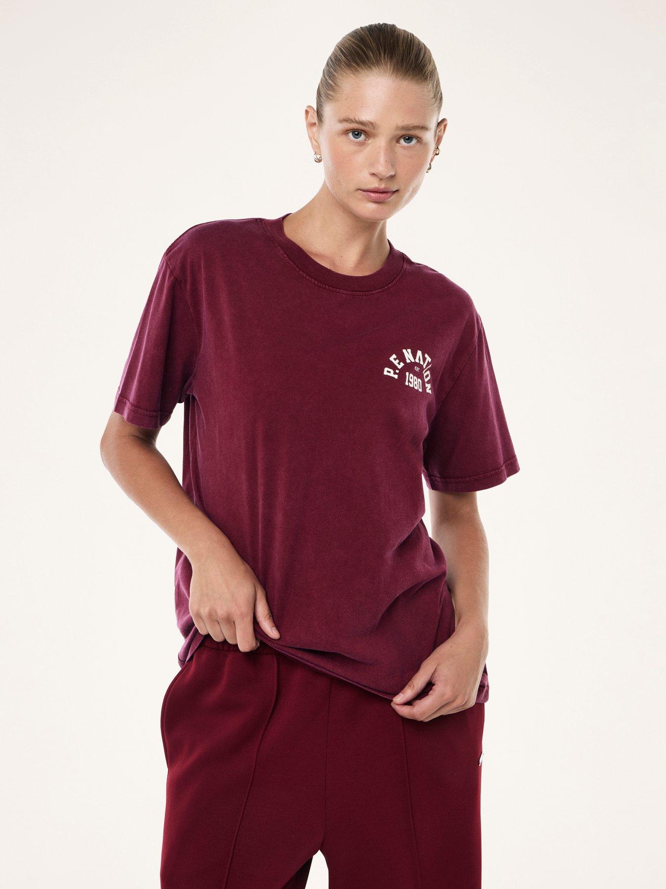Image 1 of 5 of P.E Nation Womens Training Swerve Tee - Red