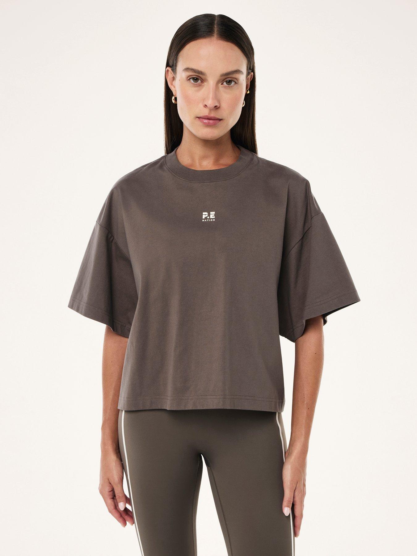 P.E Nation Womens Training Superfine Tee - Brown