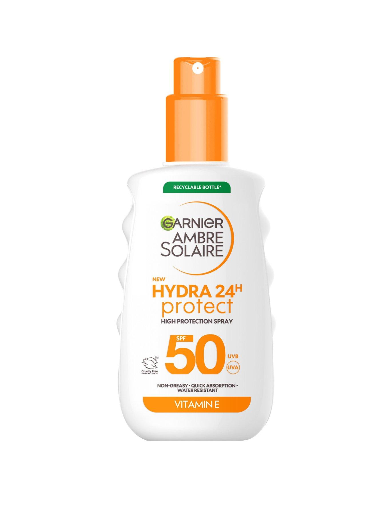Garnier Ambre Solaire SPF 50 Hydra 24 Hour Protect High protection UVB  &  UVA hydrating sun cream spray 175ml