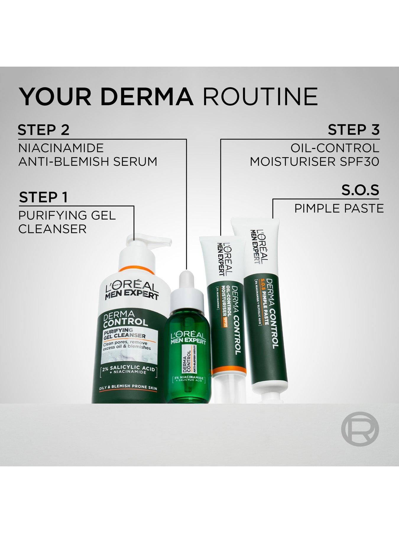 Image 6 of 7 of L'Oreal Paris Men Expert L'Oreal Men Expert Derma Control Anti-Blemish Serum with 3% Niacinamide + Salicylic acid 30ML