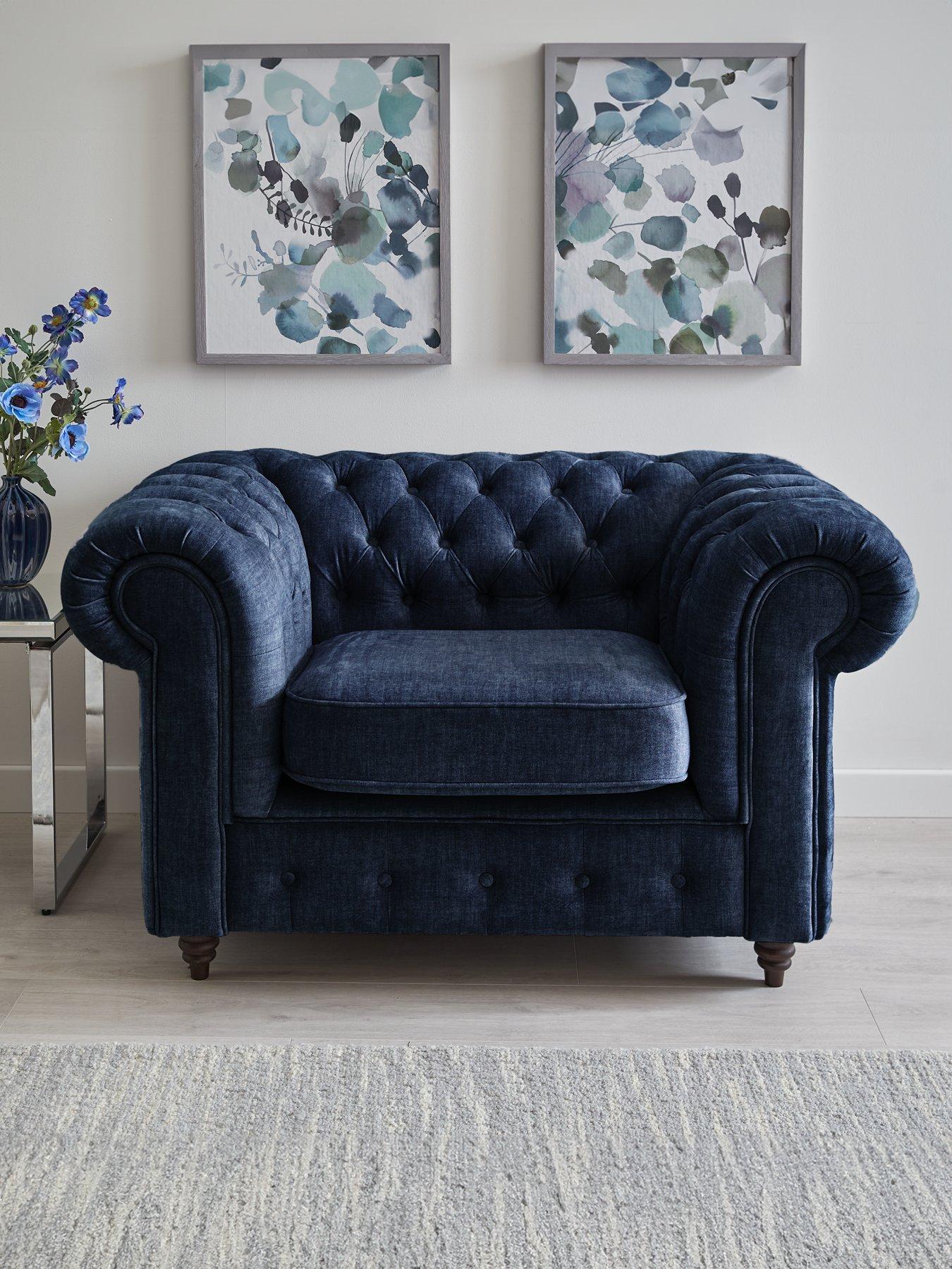 Image 4 of 7 of The Very Collection Laura 3 Seater Sofa + Armchair Set - Navy (Buy &amp; SAVE!) - FSC&reg; Certified