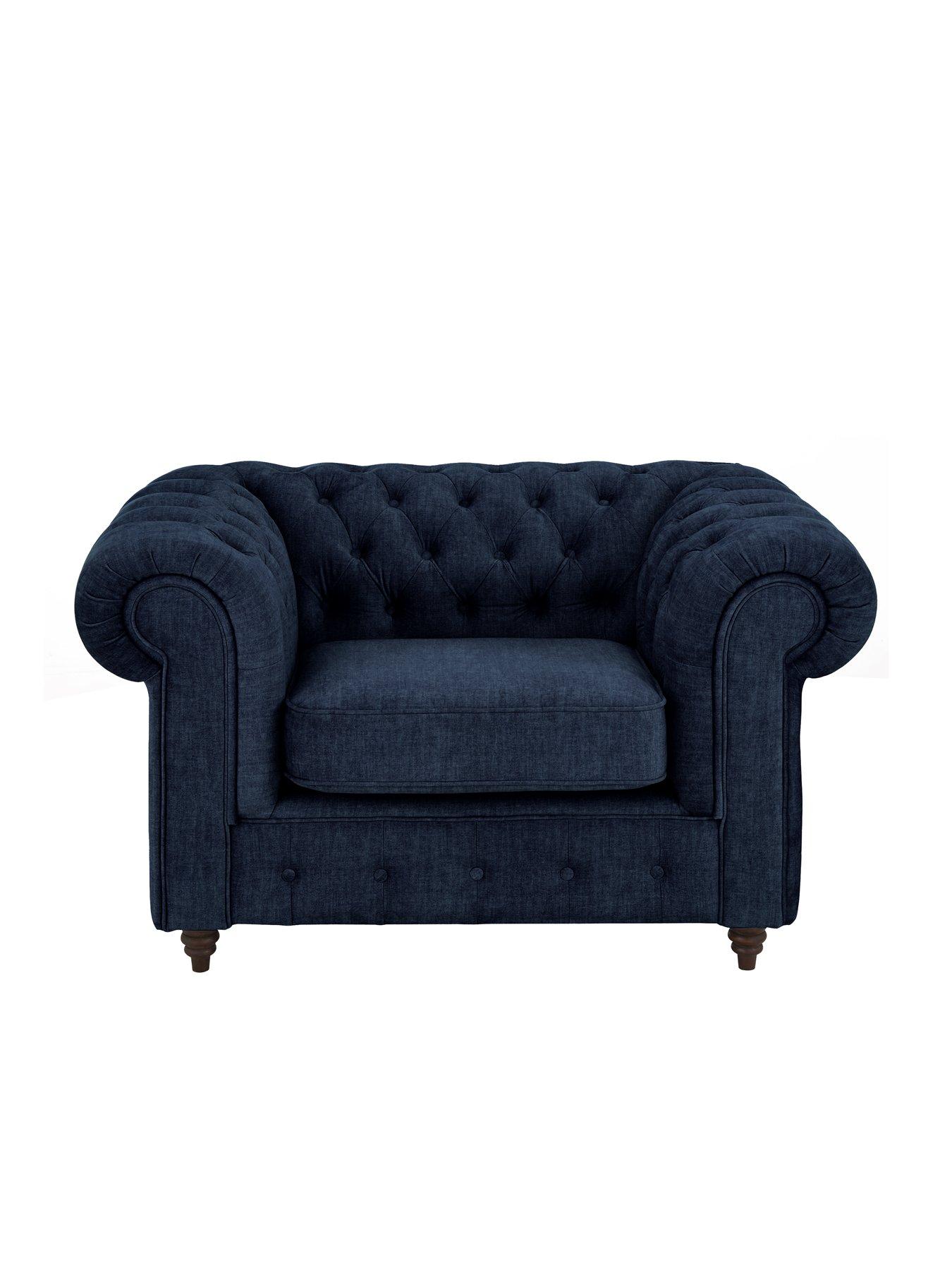 Image 6 of 7 of The Very Collection Laura 3 Seater Sofa + Armchair Set - Navy (Buy &amp; SAVE!) - FSC&reg; Certified