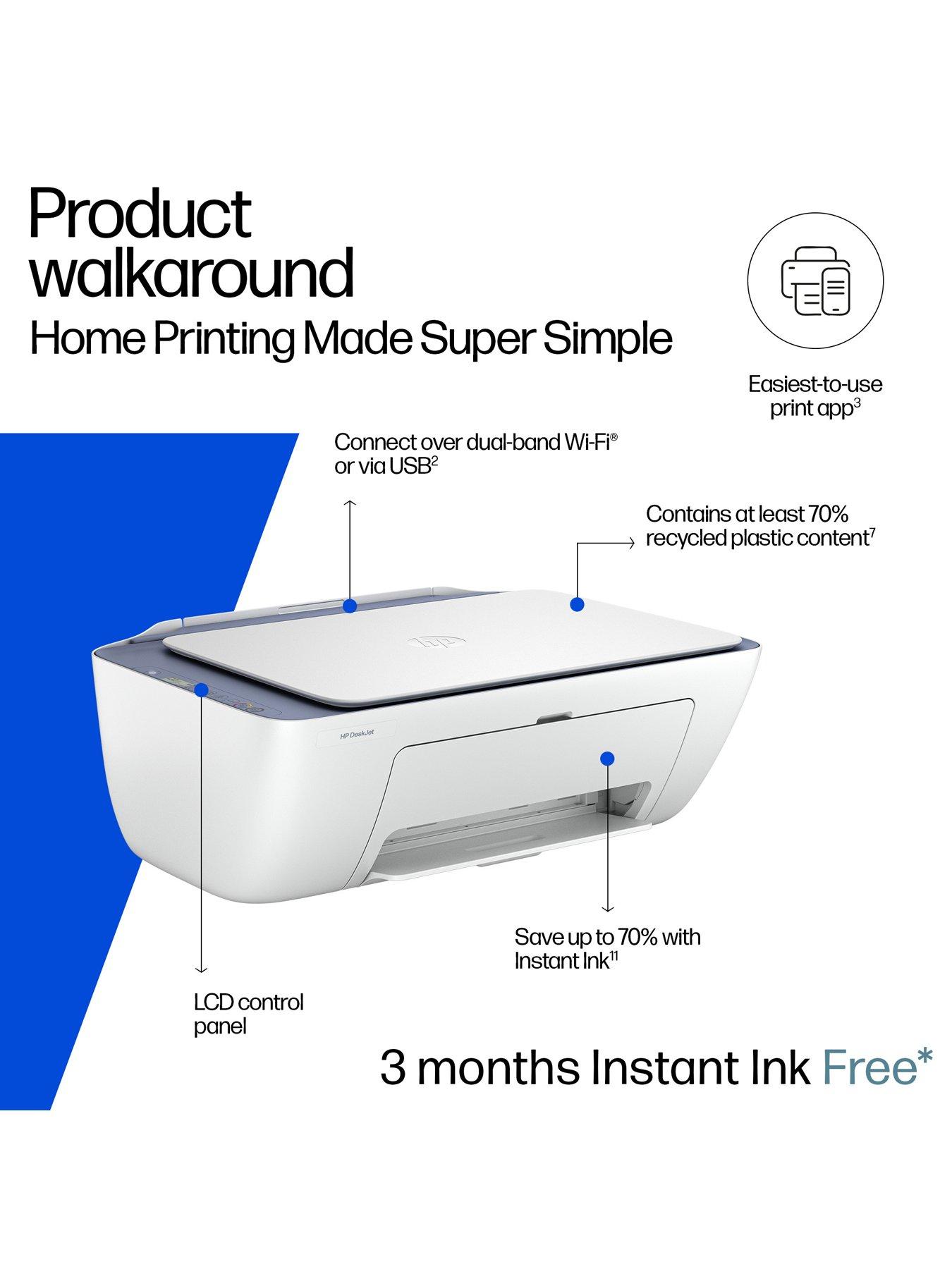 Image 2 of 8 of HP DeskJet 2922 All-in&ndash;One Wireless Colour Printer with 3 months free Instant Ink &ndash; White