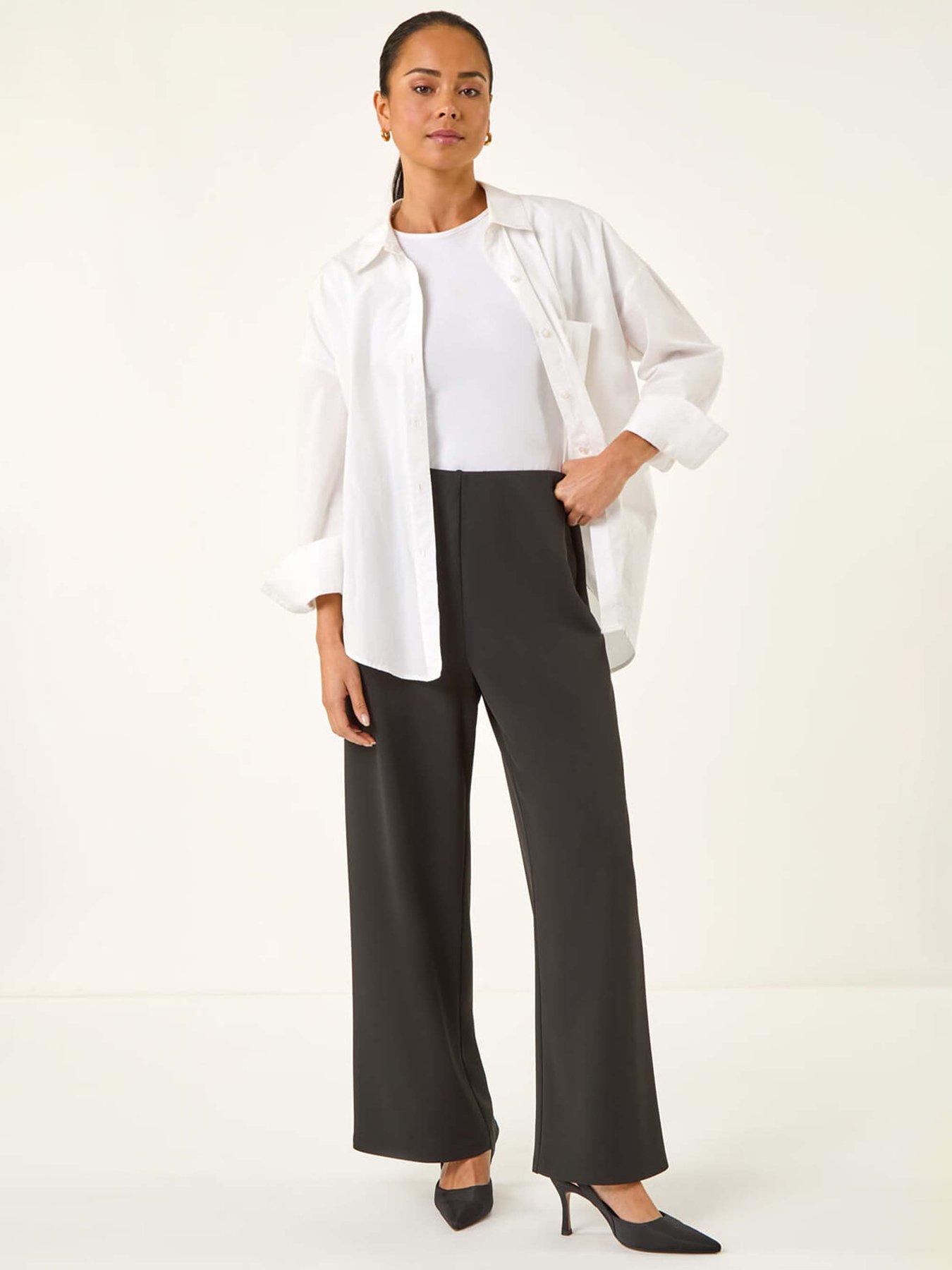  image of roman-petite-wide-leg-stretch-trouser