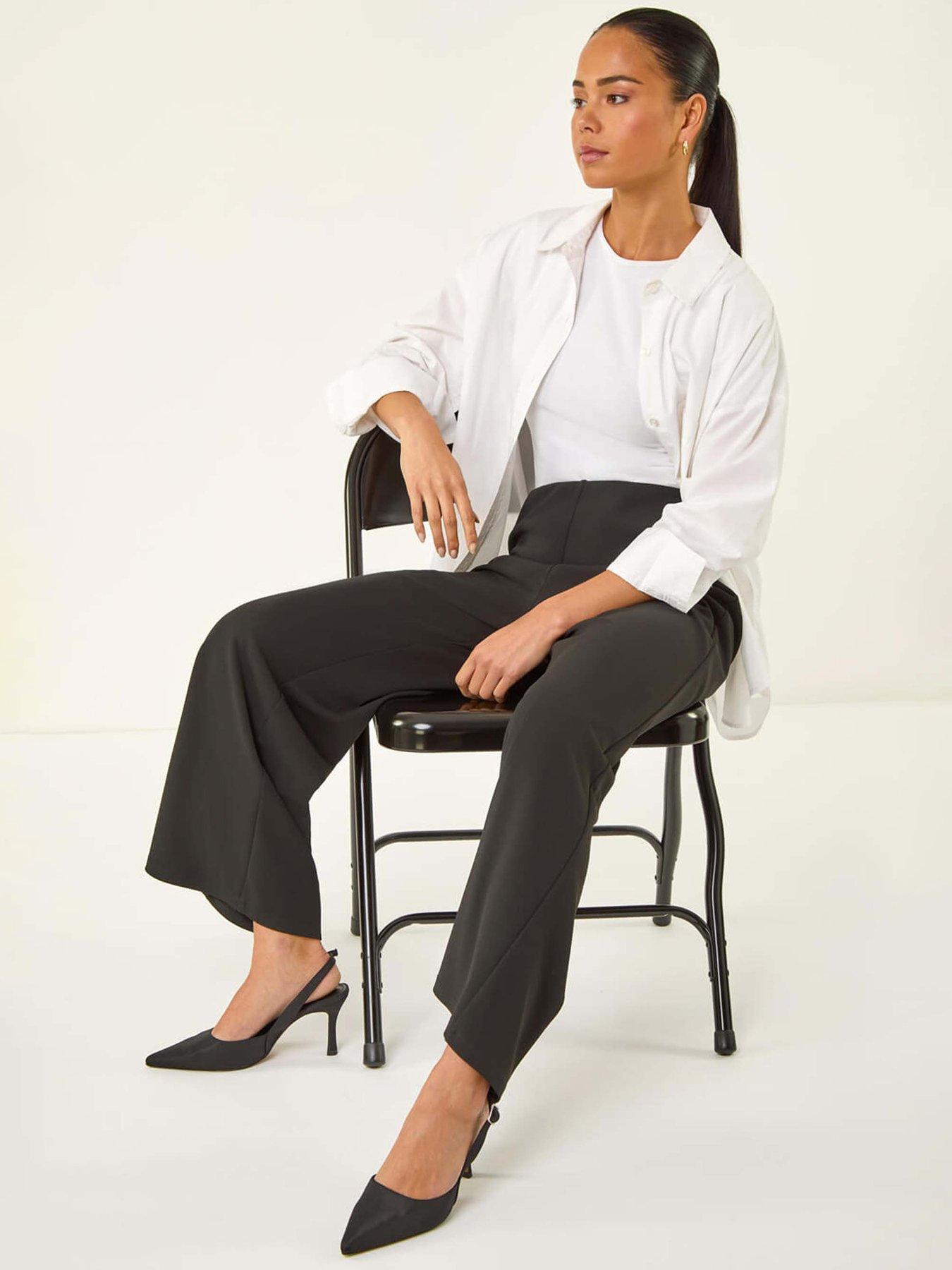  image of roman-petite-wide-leg-stretch-trouser