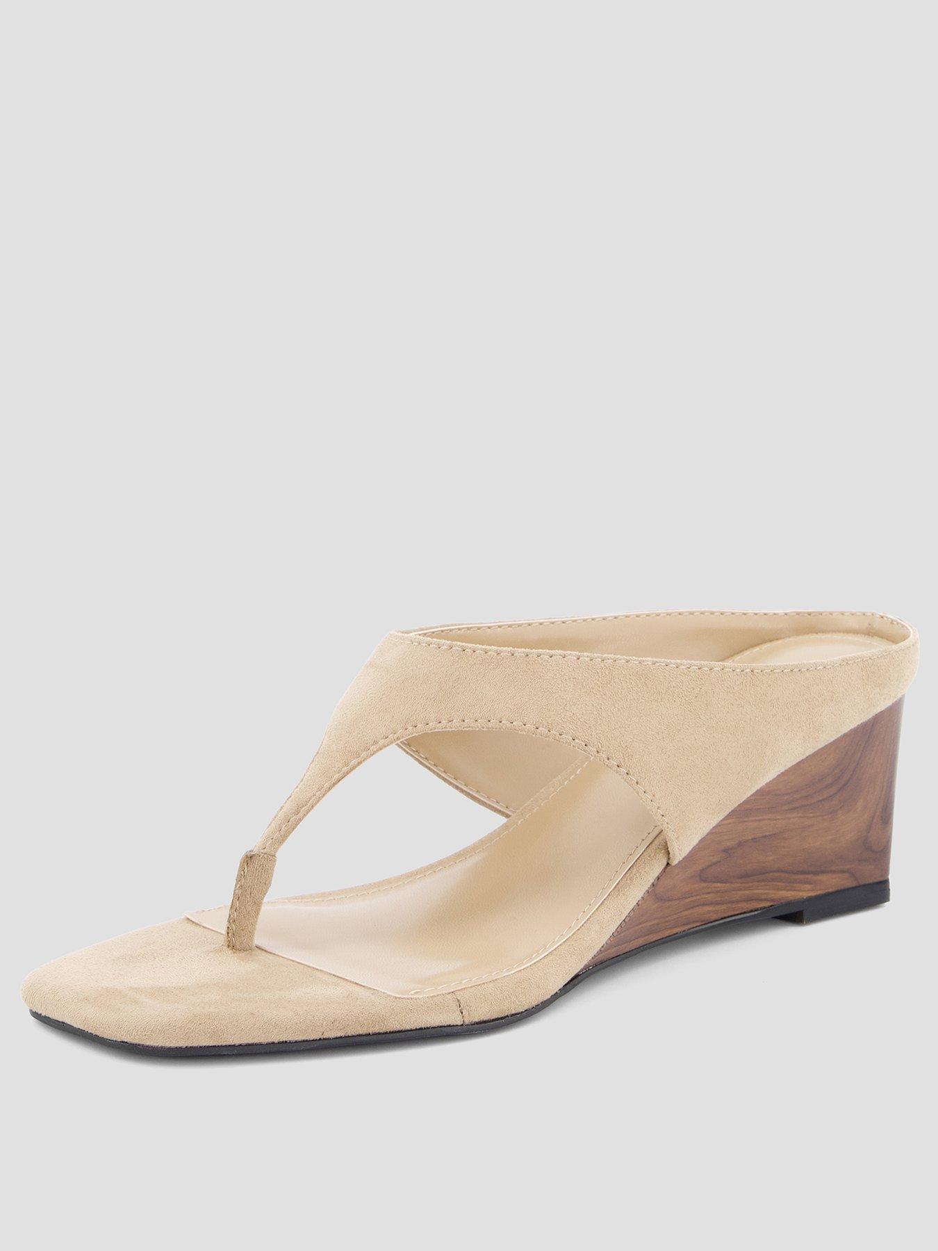 Image 2 of 7 of The Very Collection Thong Low Wedge Sandal - Taupe