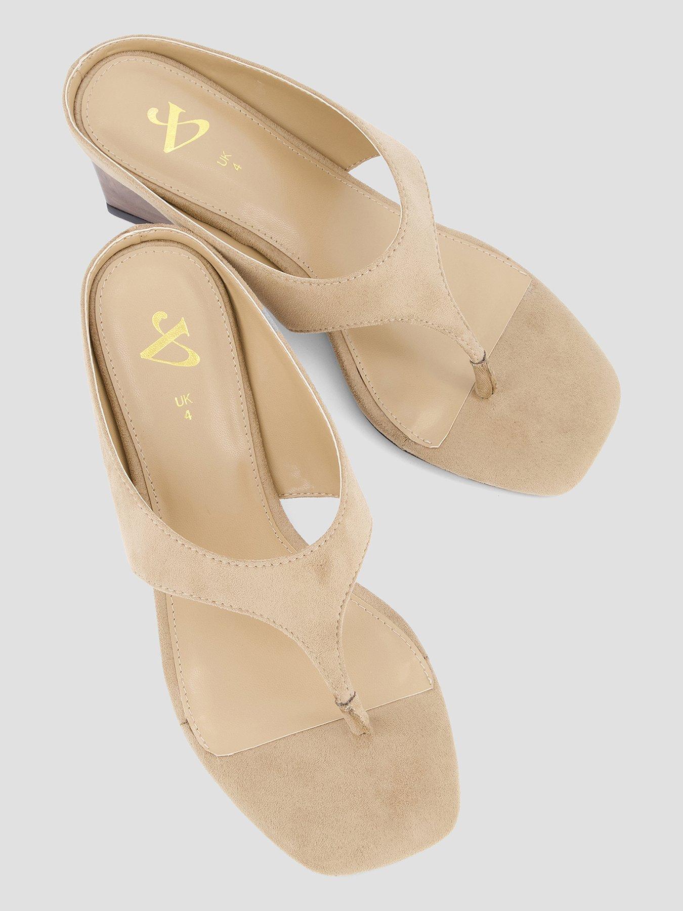 Image 3 of 7 of The Very Collection Thong Low Wedge Sandal - Taupe